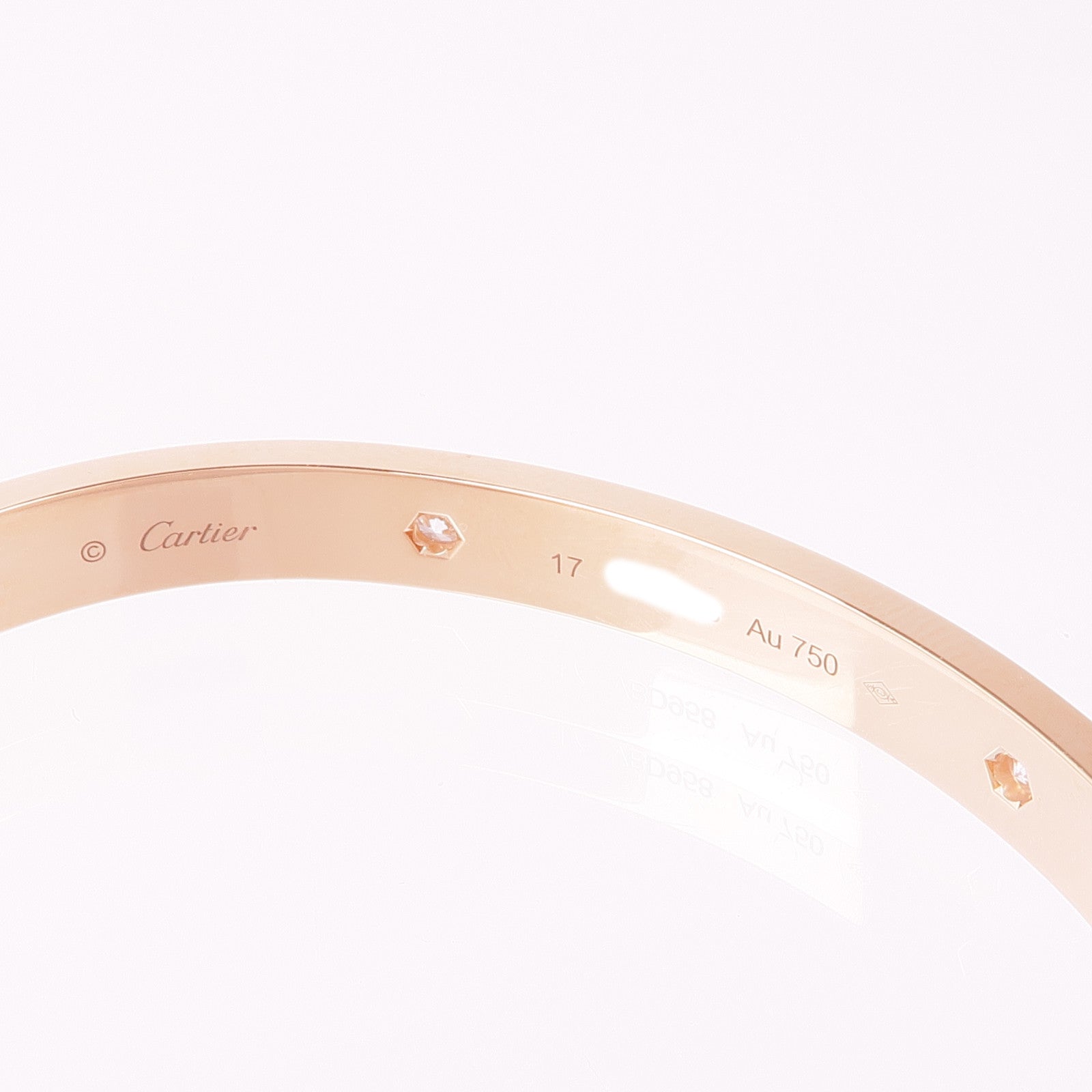CARTIER 18K玫瑰金Love Bracelet 4P Diamond鑽石手鐲Cartier#17