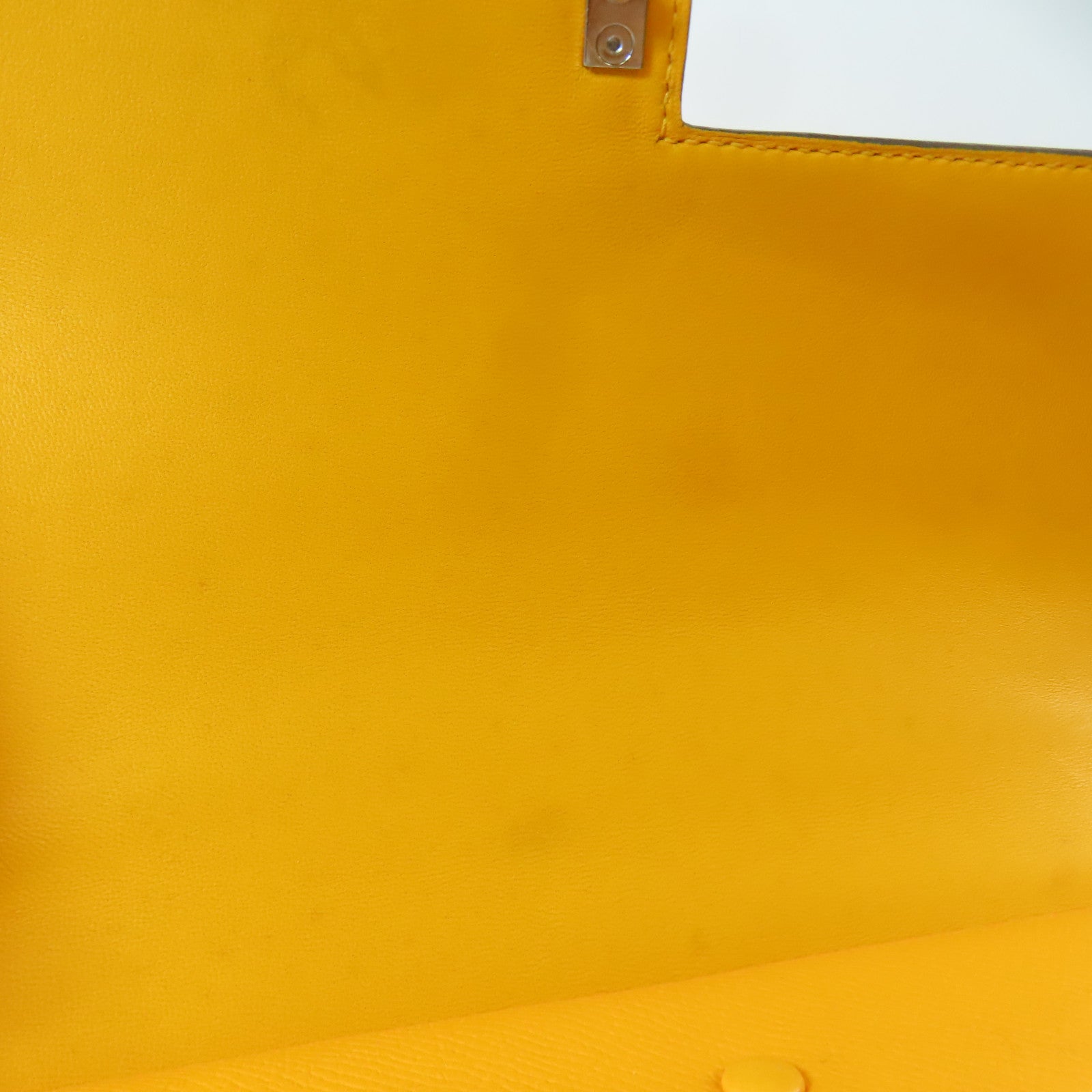 HERMES Epsom皮革Verrou 23銀扣肩背袋Jaune D'or/橙色