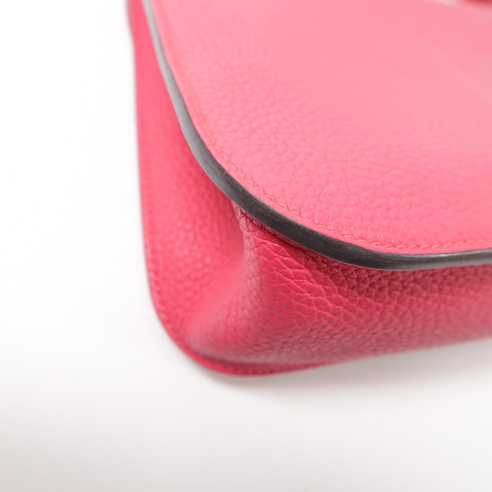 HERMES Clemence皮革Halzan 25手挽肩背兩用袋Rose Extren