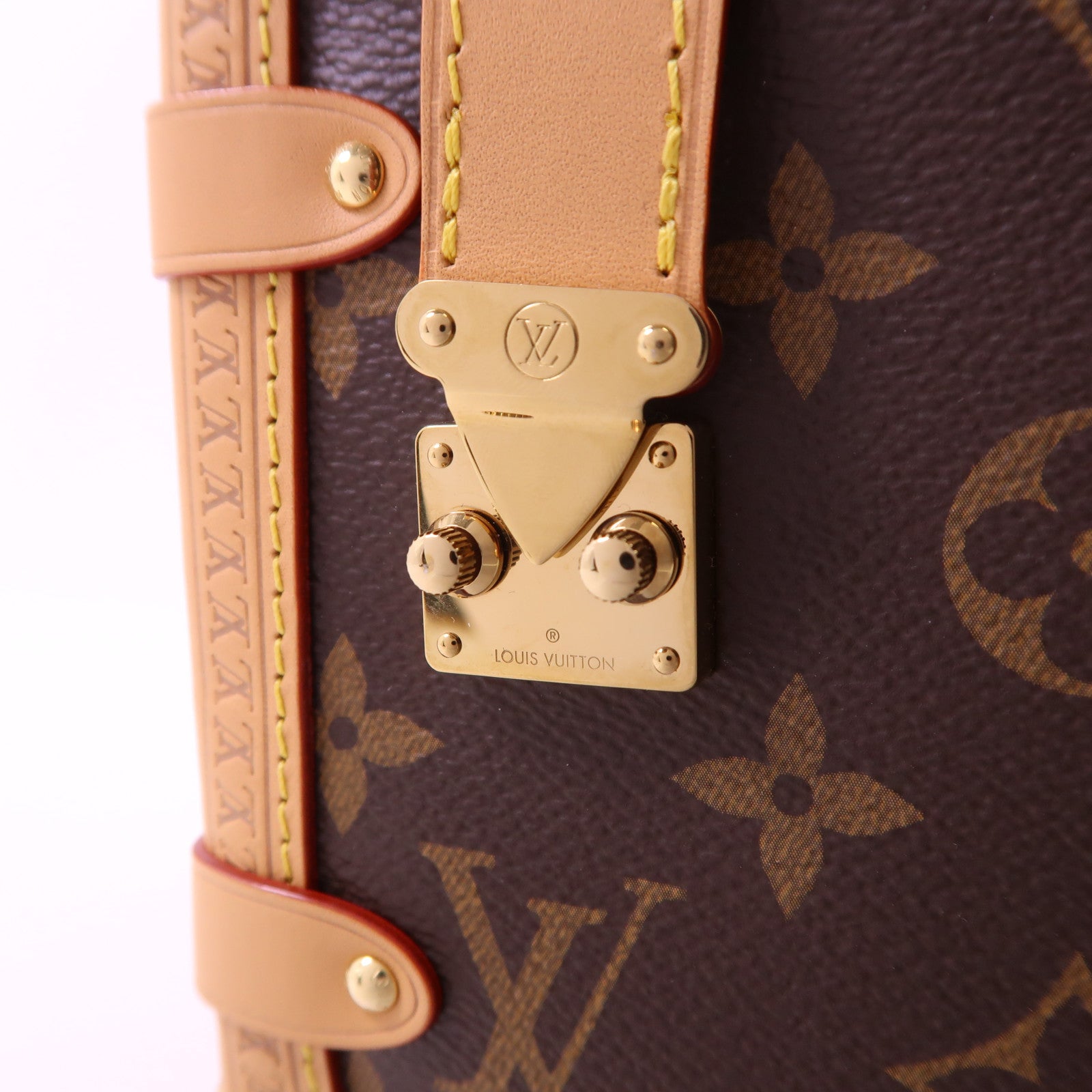 LOUIS VUITTON Monogram Side Trunk MM金扣手挽肩背兩用袋