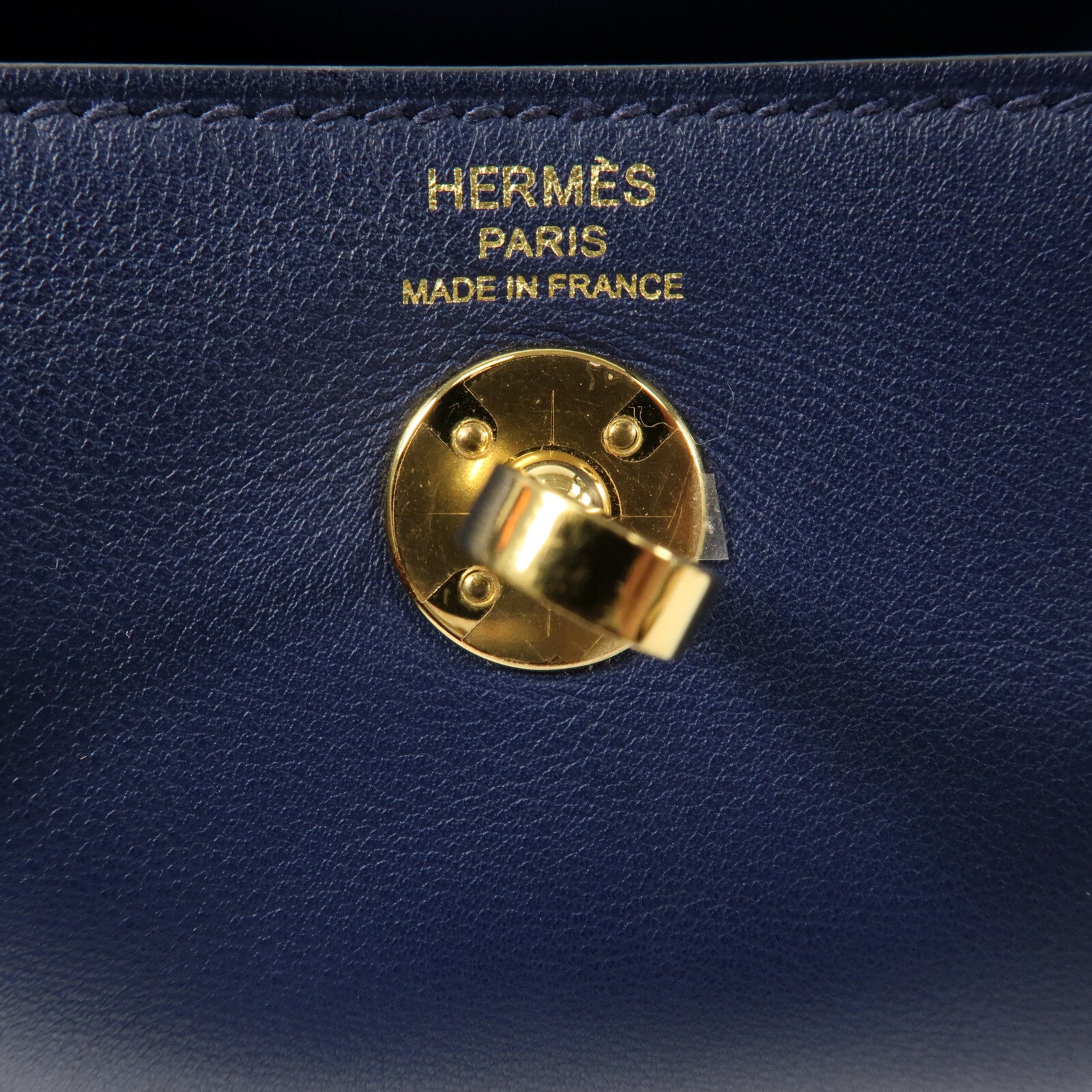 HERMES Swift皮革Mini Lindy金扣手挽肩背兩用袋Bleu Encre