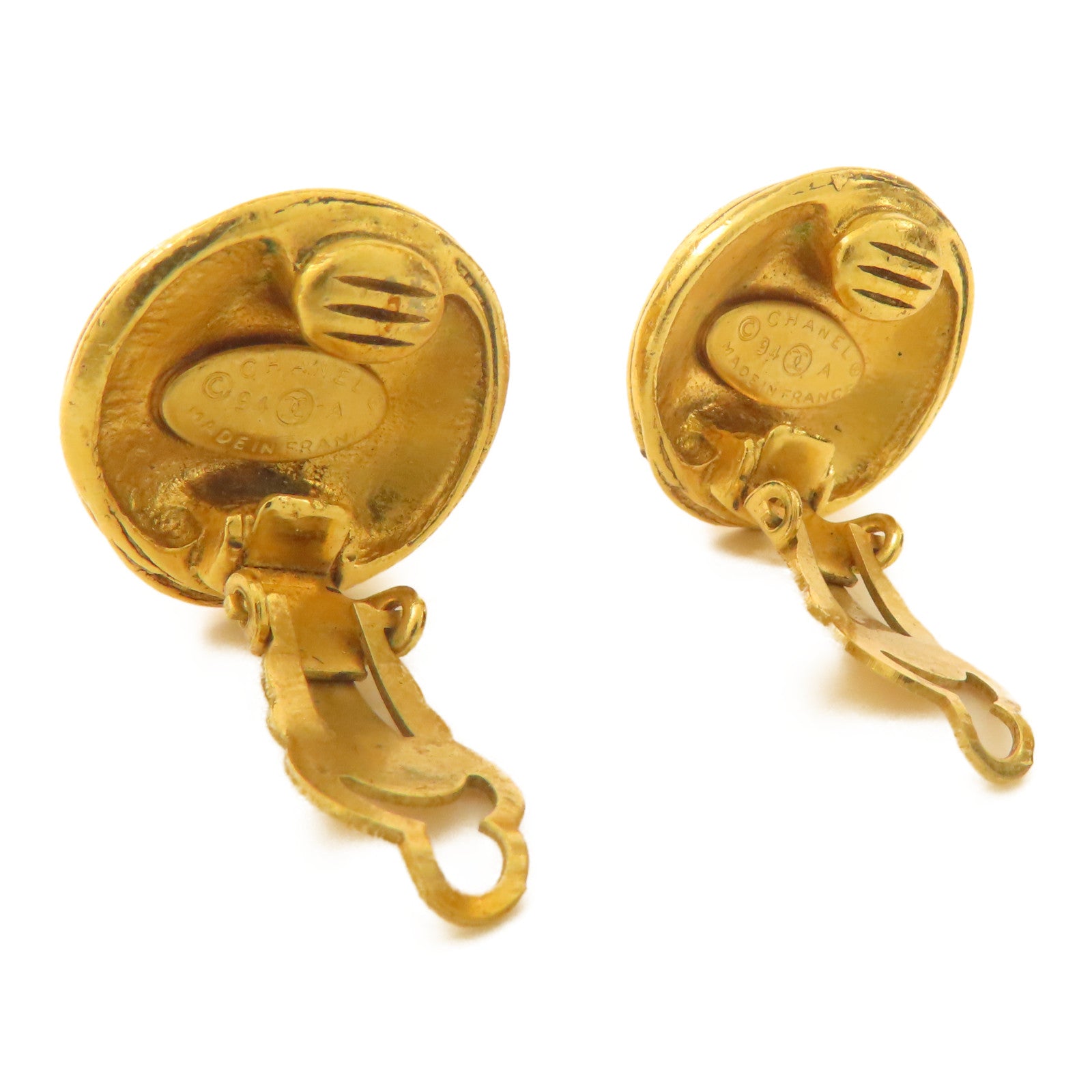 CHANEL CC Earrings CC Mark Metal