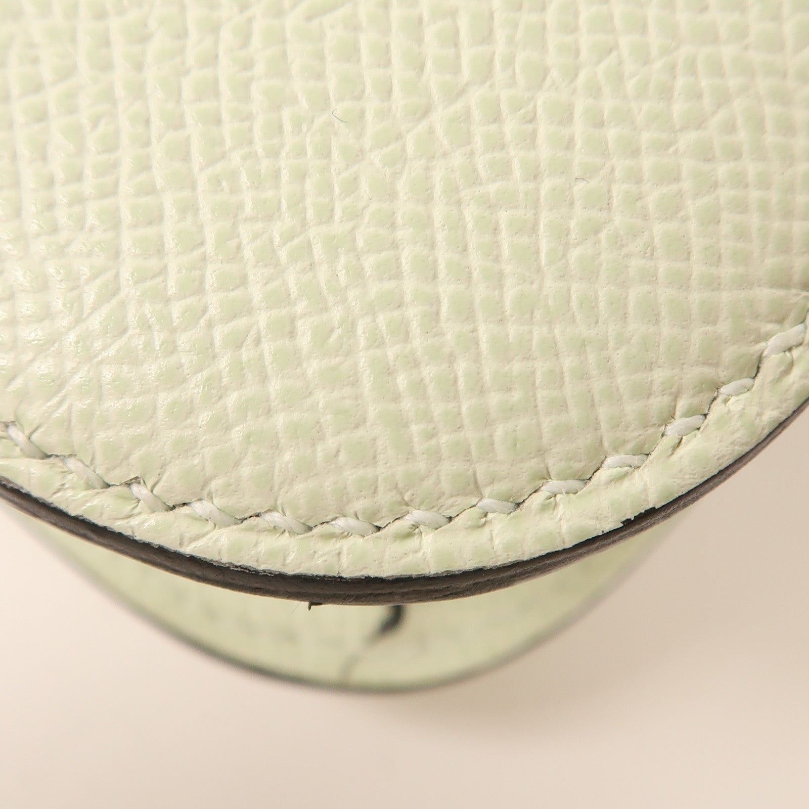 HERMES Epsom皮革Constance 24銀扣肩背袋Vert Fizz淺綠色