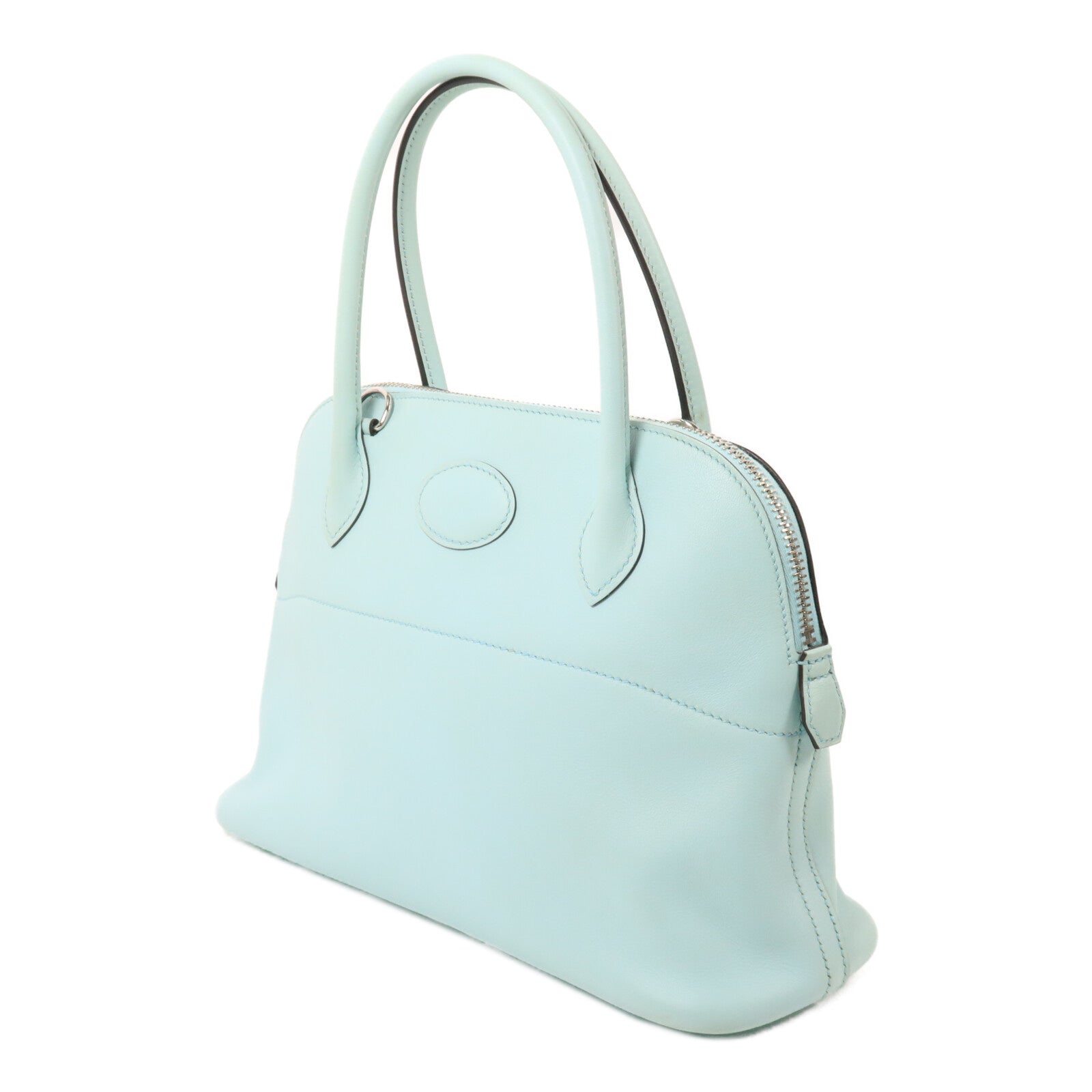 HERMES Swift皮革Bolide 27手挽肩背兩用袋Bleu Zephyr