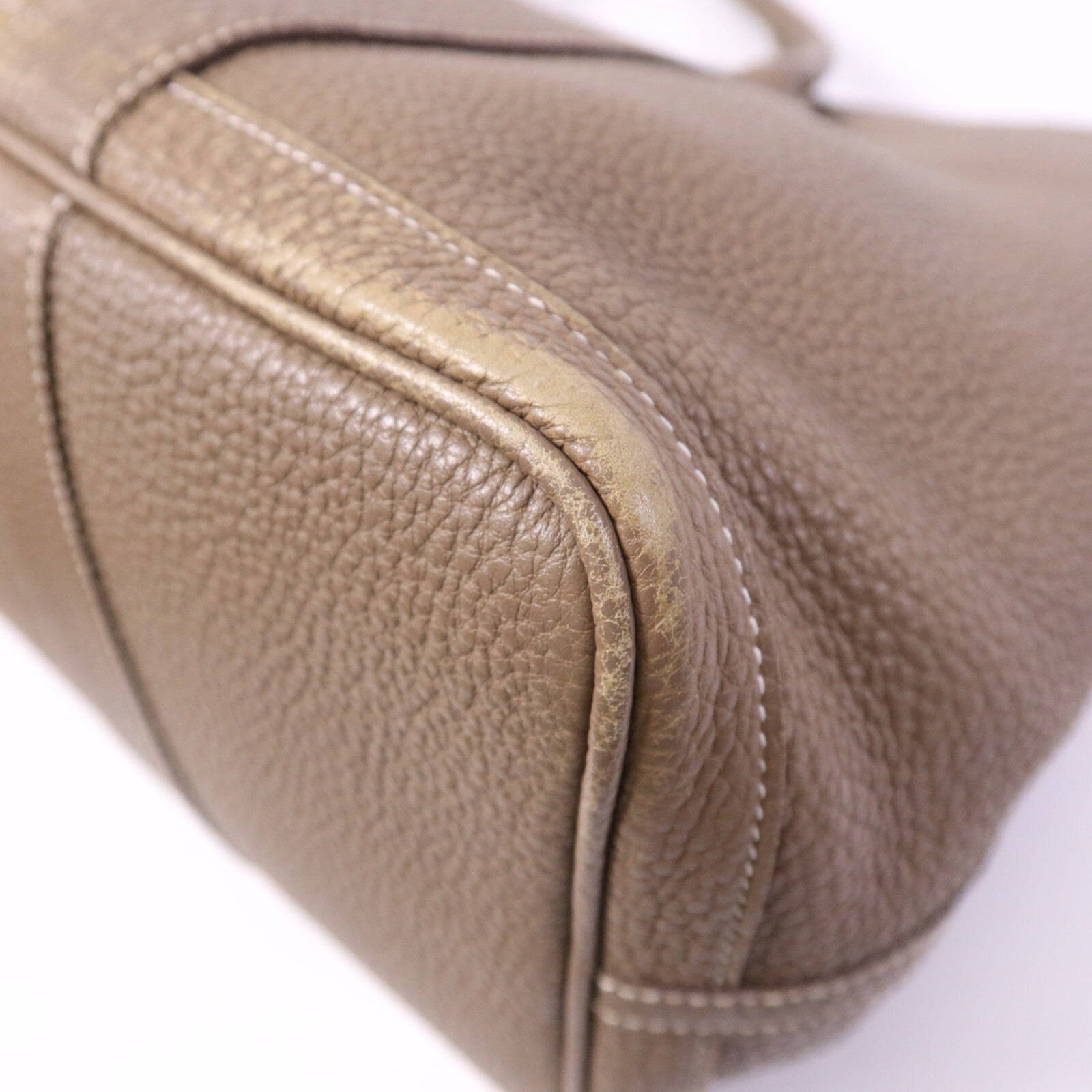 HERMES Clemence皮革GardenParty PM銀扣手挽袋Etoupe