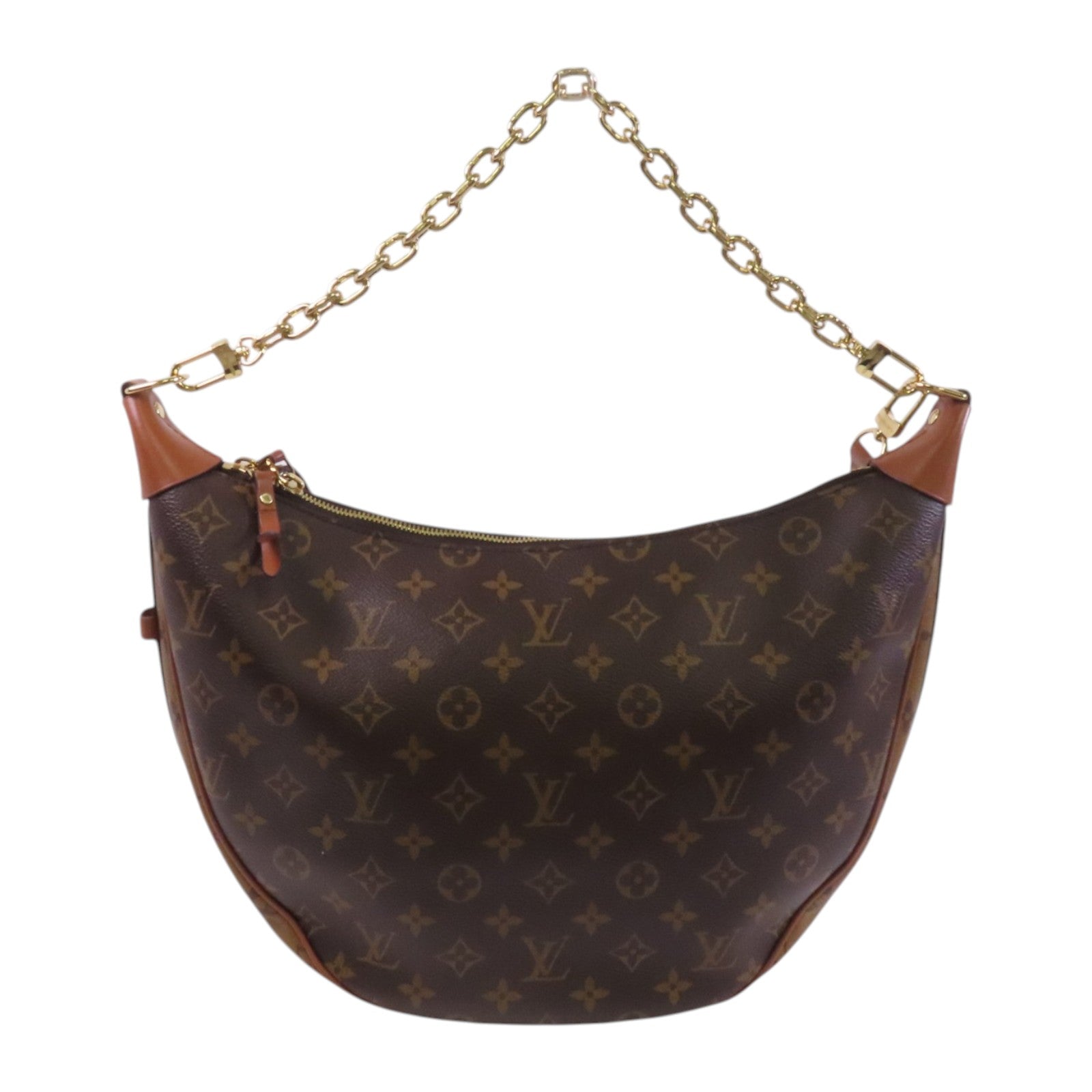 LOUIS VUITTON Monogram Reverse Loop Hobo金扣手挽肩背兩用袋