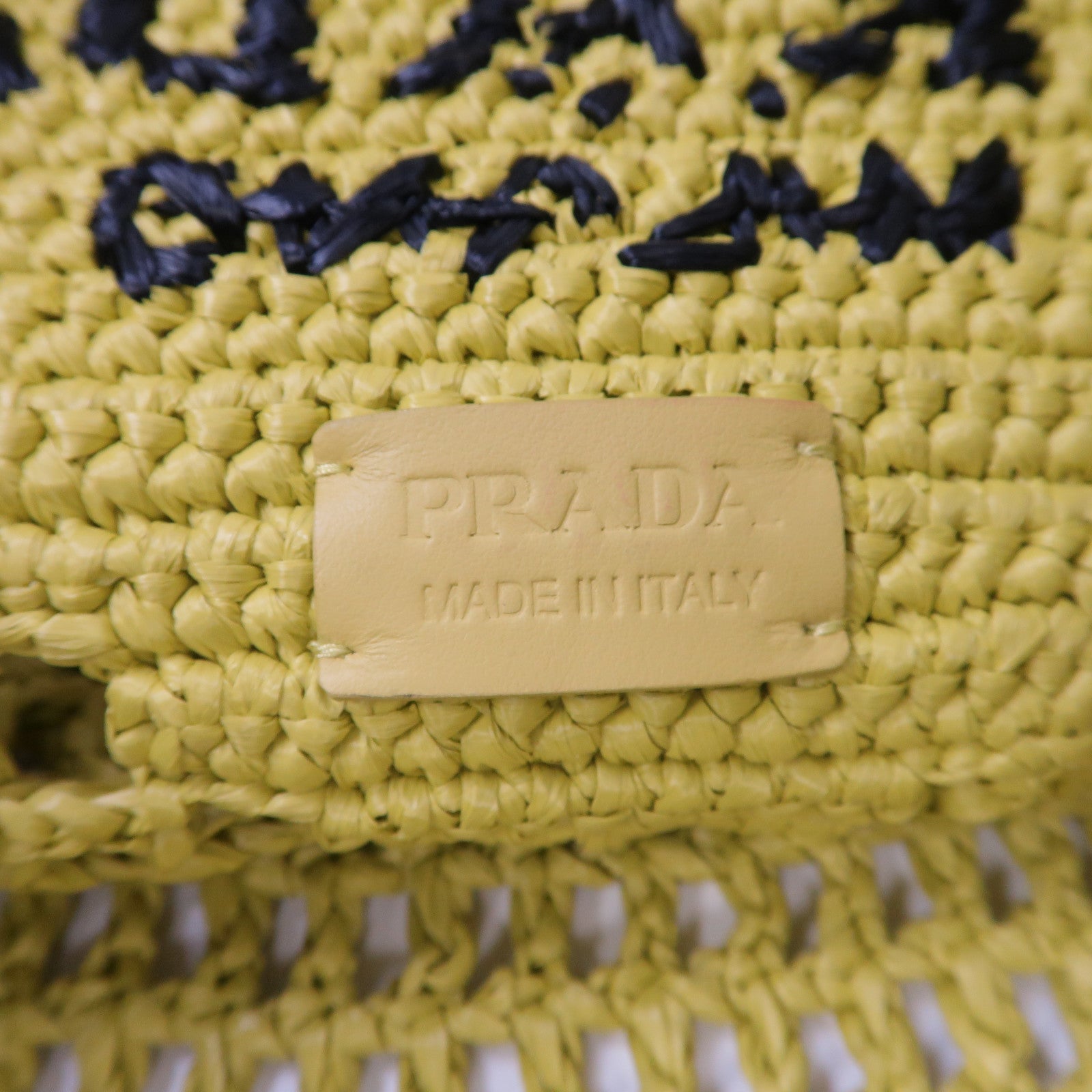 PRADA 酒椰Raffia Tote Bag手挽袋黃色