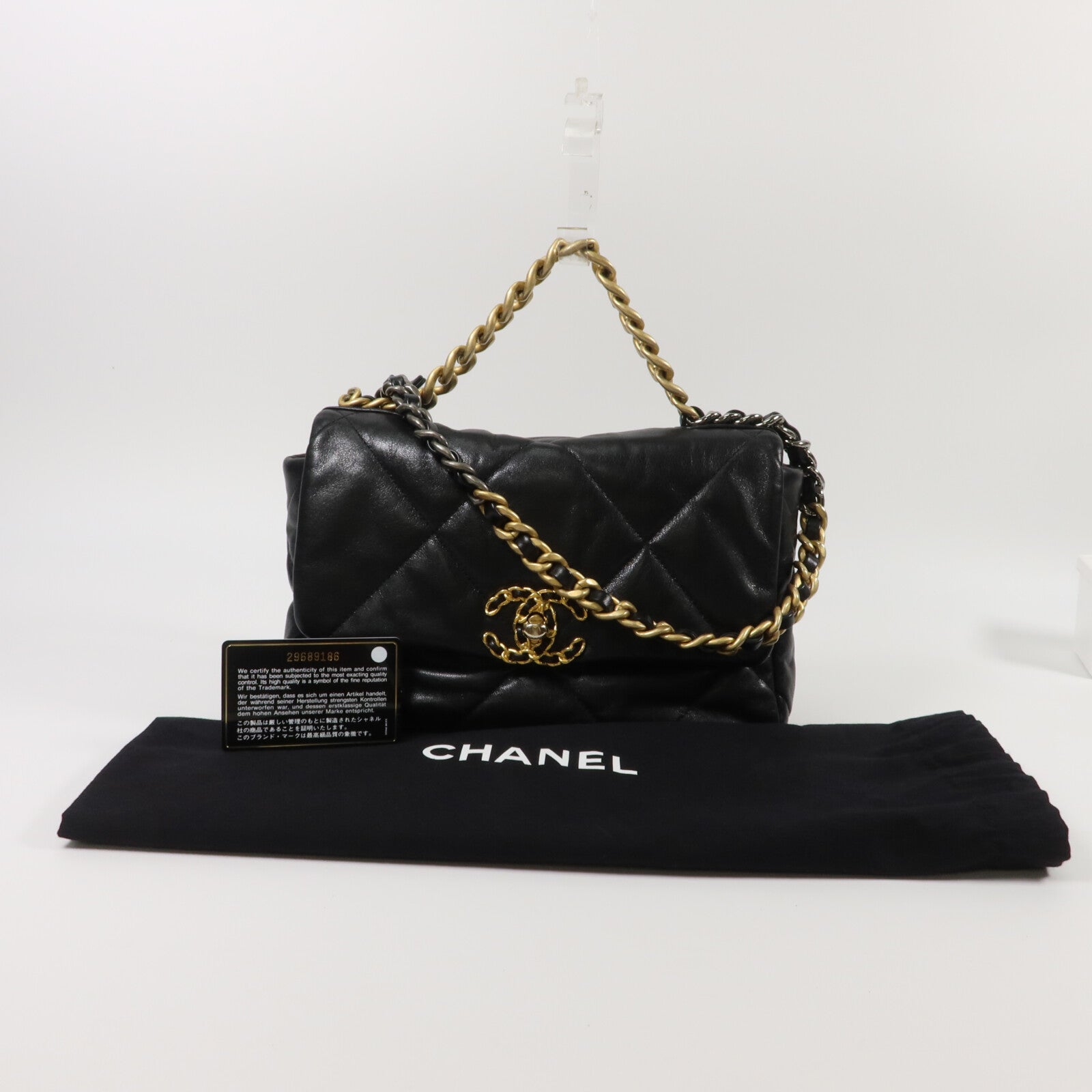CHANEL 羊皮皮革C19 Small手挽肩背兩用袋