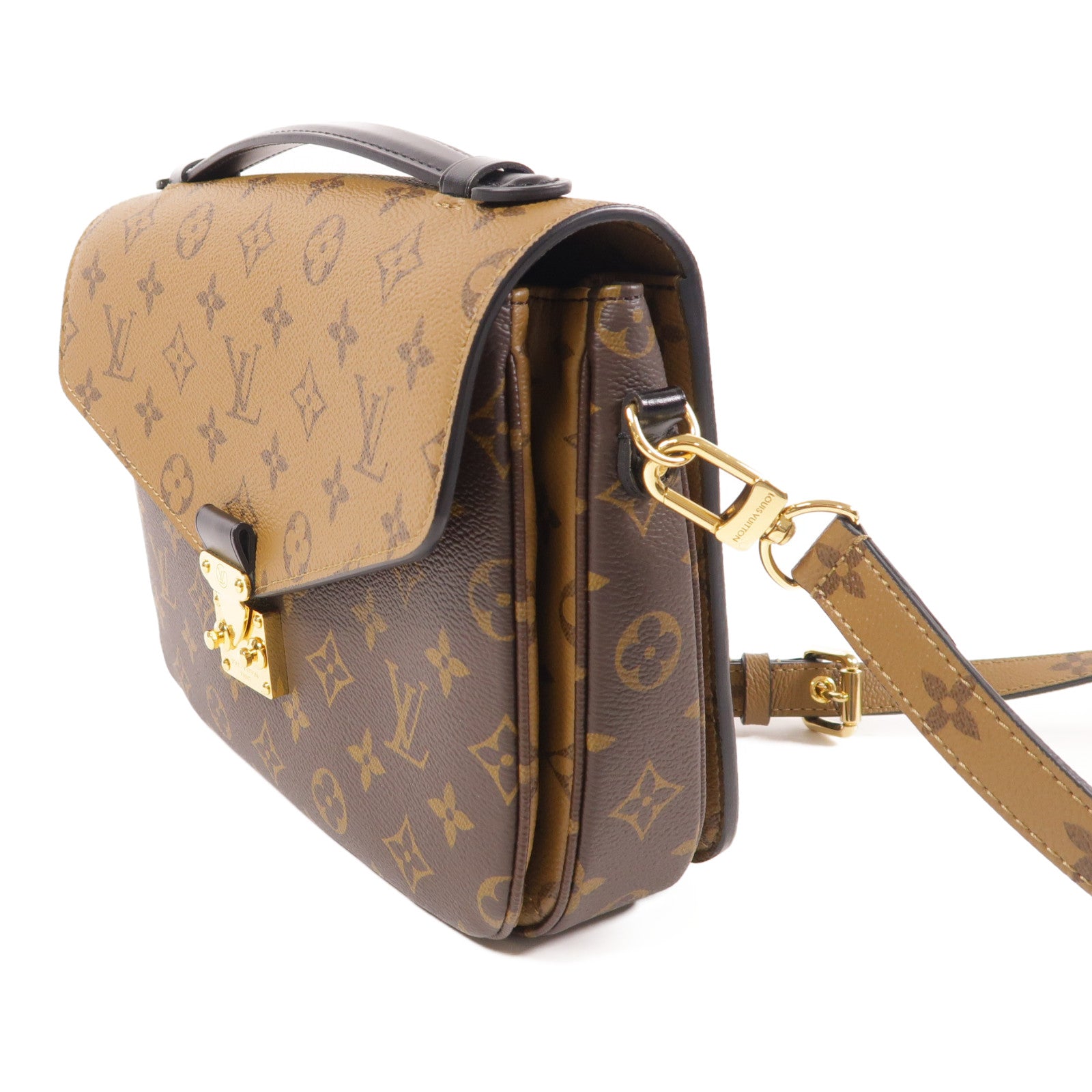 LOUIS VUITTON Monogram Reverse Pochette Metis金扣手挽肩背兩用袋