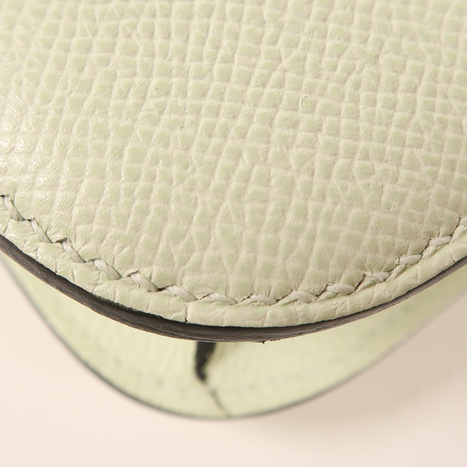 HERMES Epsom皮革Constance 24銀扣肩背袋Vert Fizz淺綠色
