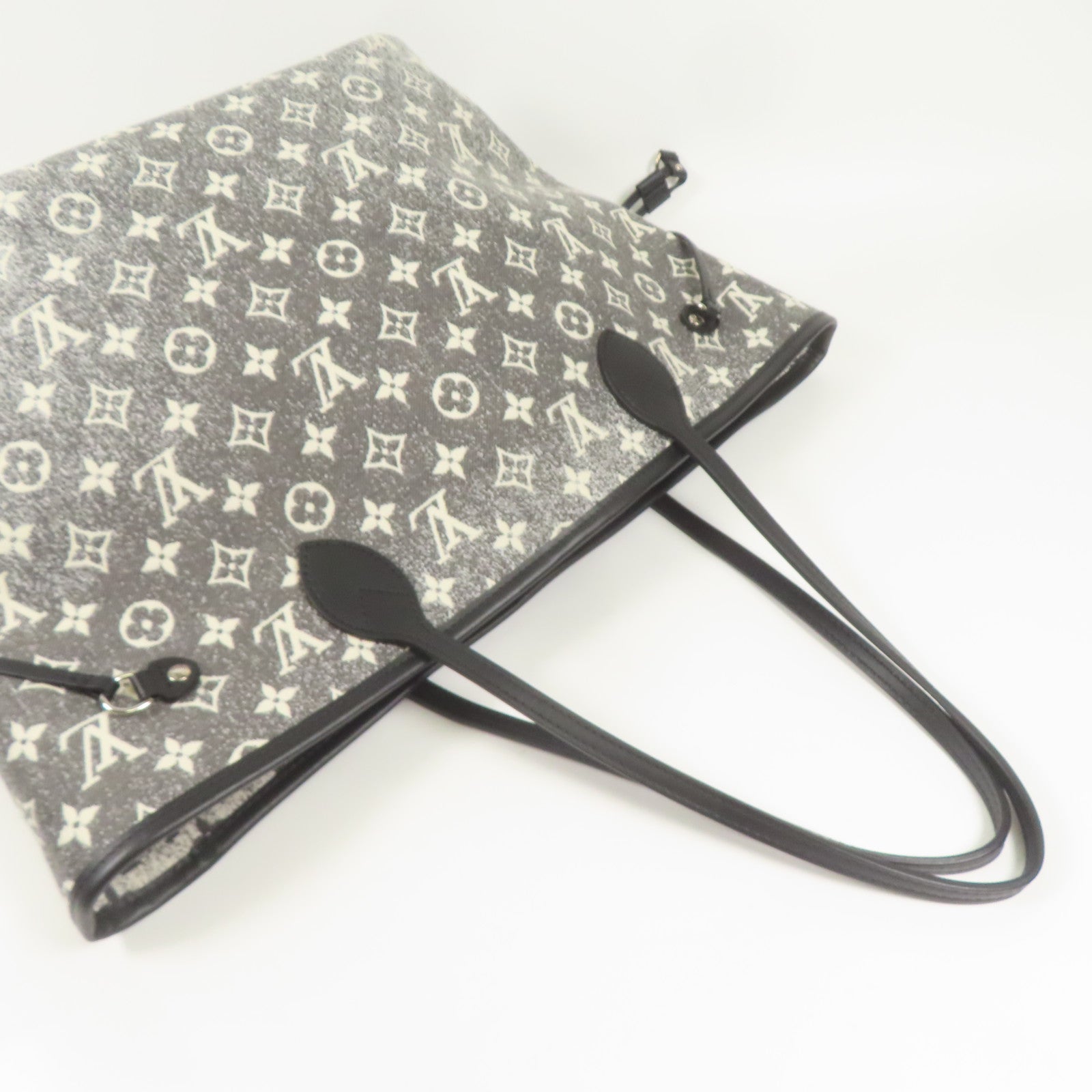 LOUIS VUITTON Monogram Jaquard Neverfull MM銀扣肩背袋