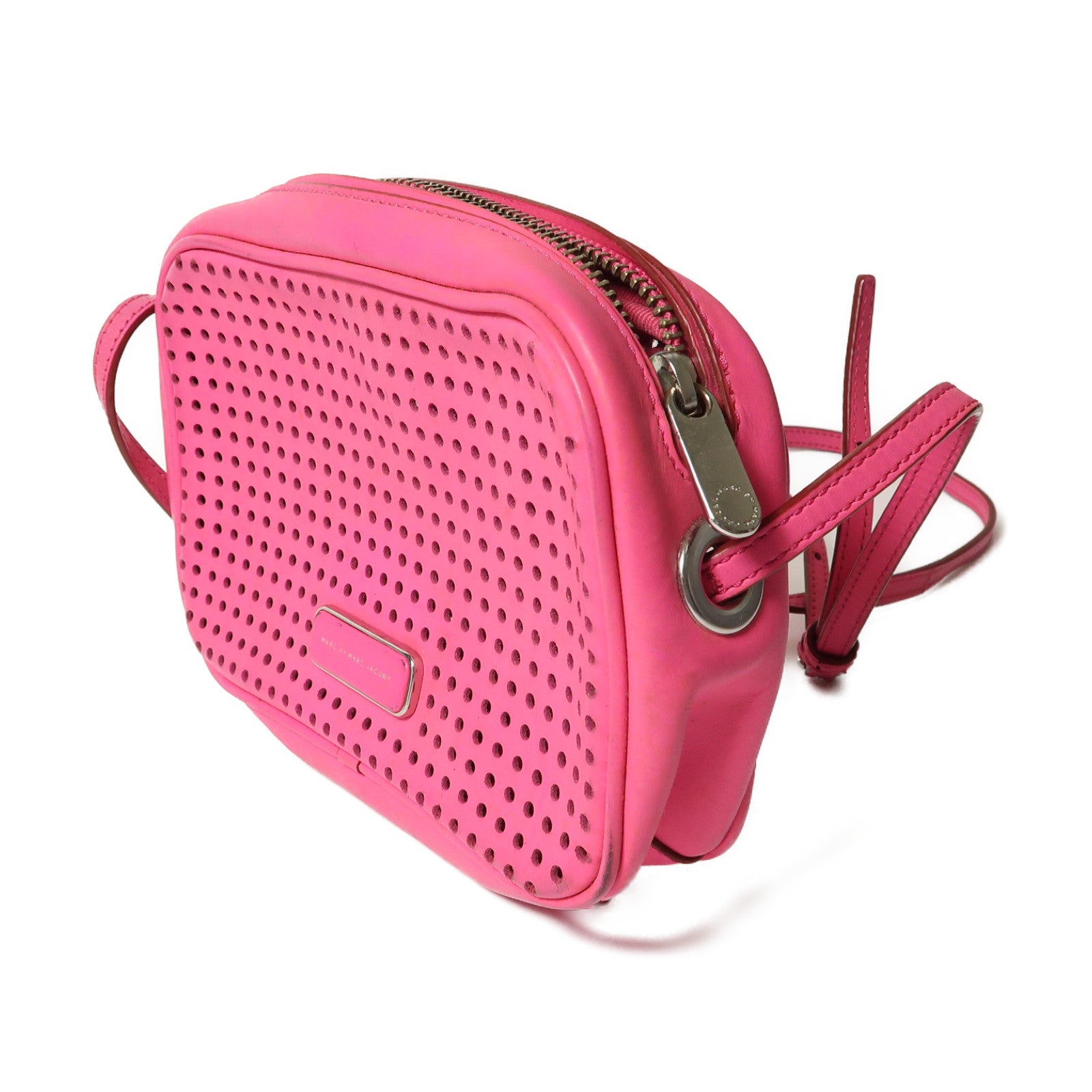 MARC JACOBS 牛皮皮革Shoulder Bag銀扣肩背袋粉紅色