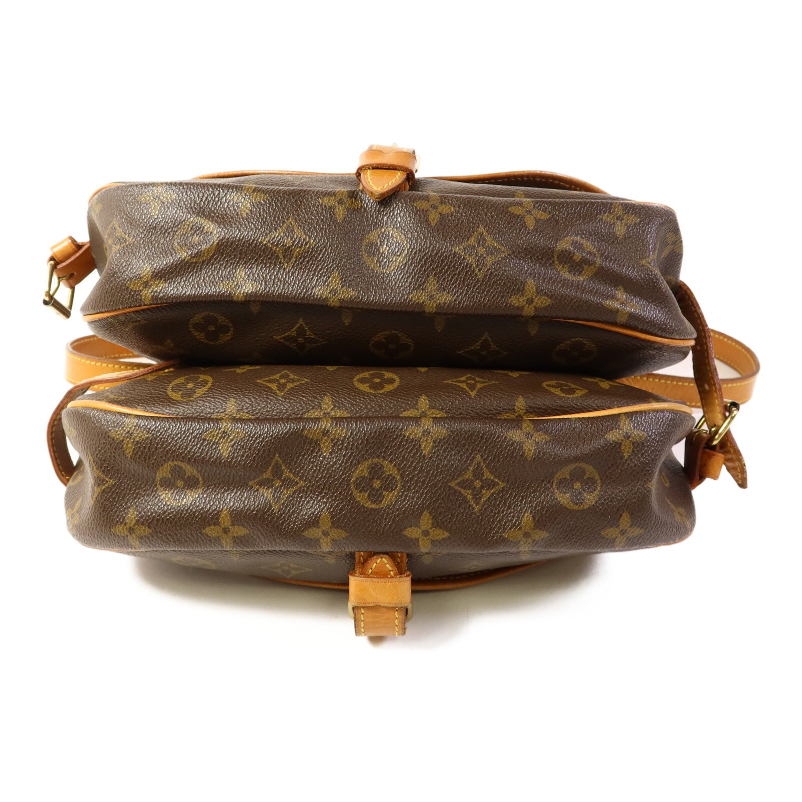 LOUIS VUITTON Monogram Saumur 30金扣肩背袋棕色