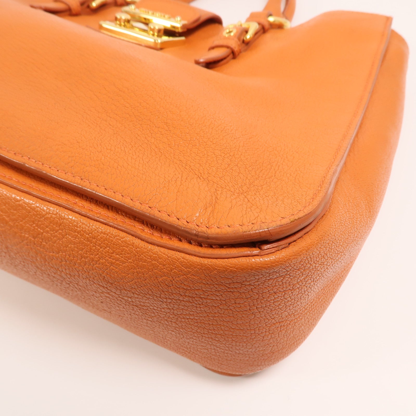 Miu Miu 牛皮皮革2 Way Shoulder金扣手挽肩背兩用袋
