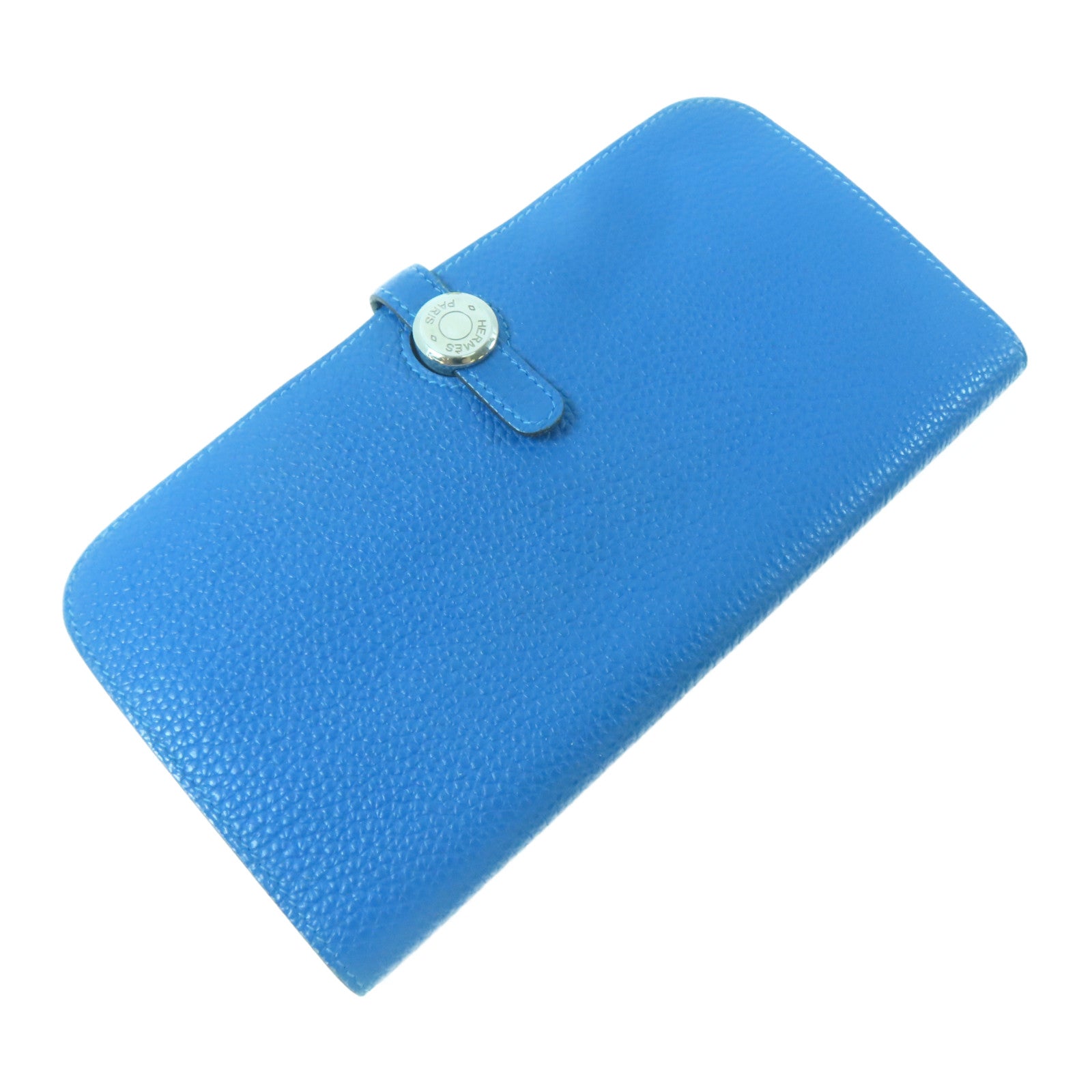 HERMES 【激減優惠】Togo皮革Dogon Long Wallet銀扣長錢包藍色