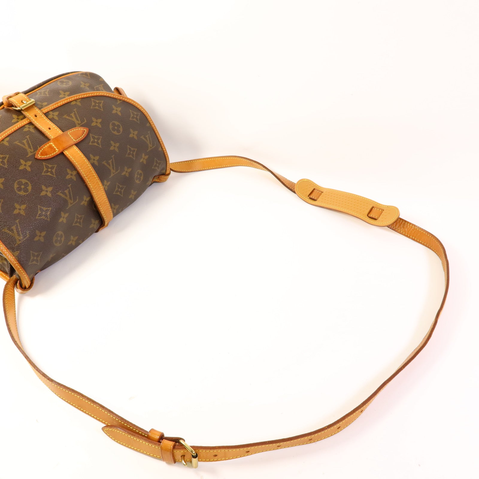 LOUIS VUITTON Monogram Saumur 30金扣肩背袋棕色