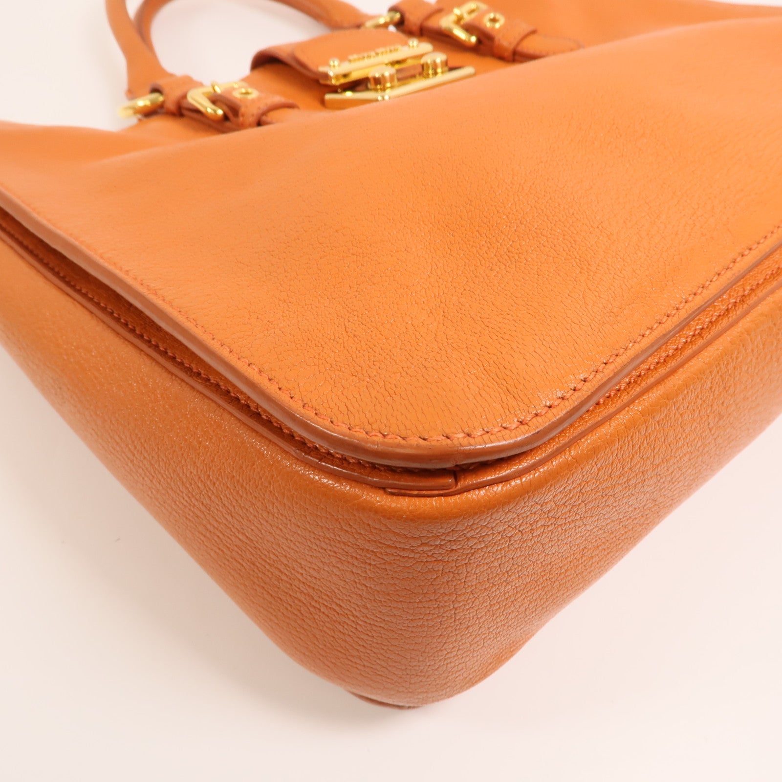 Miu Miu 牛皮皮革2 Way Shoulder金扣手挽肩背兩用袋