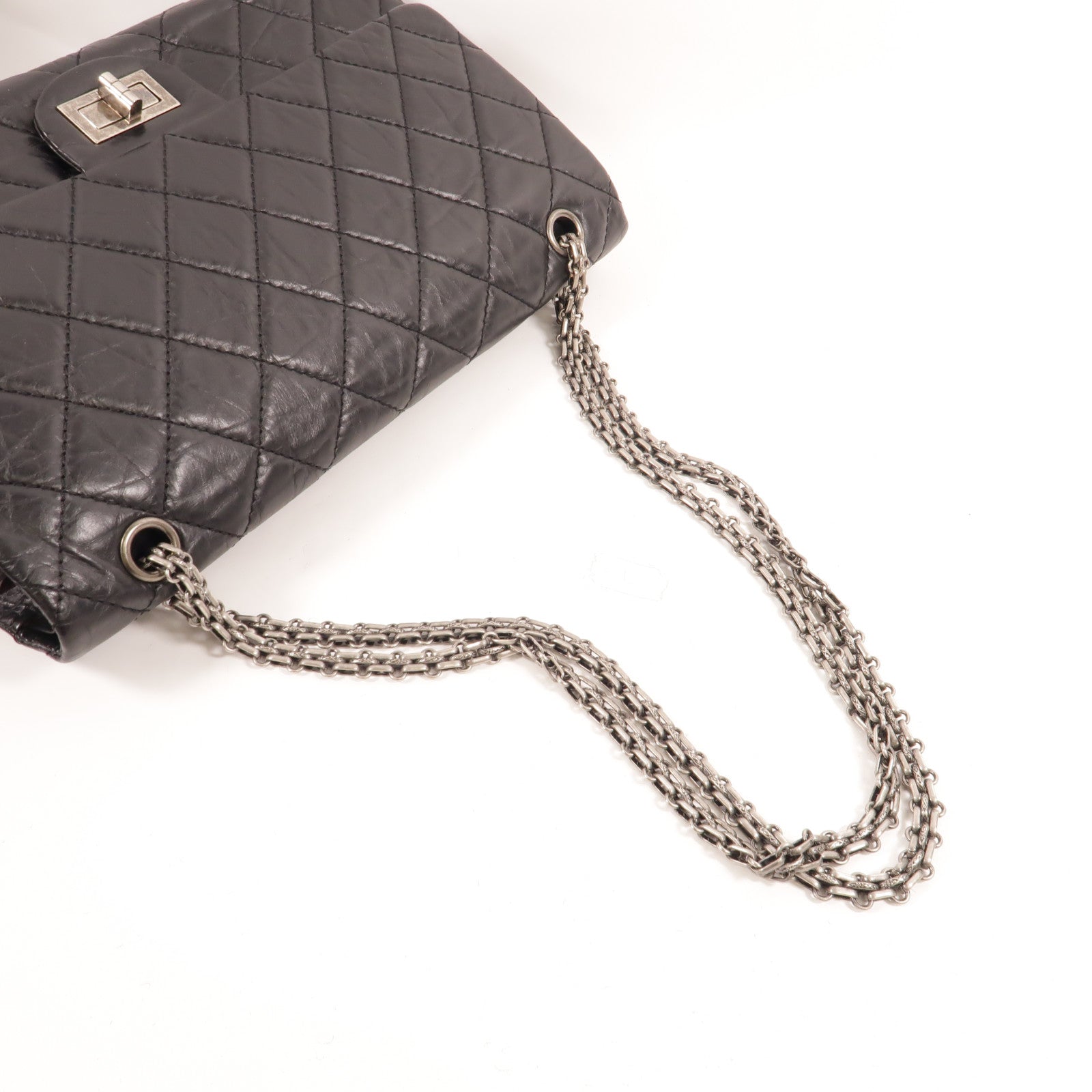 CHANEL 牛皮皮革2.55 Large鏈帶肩背袋