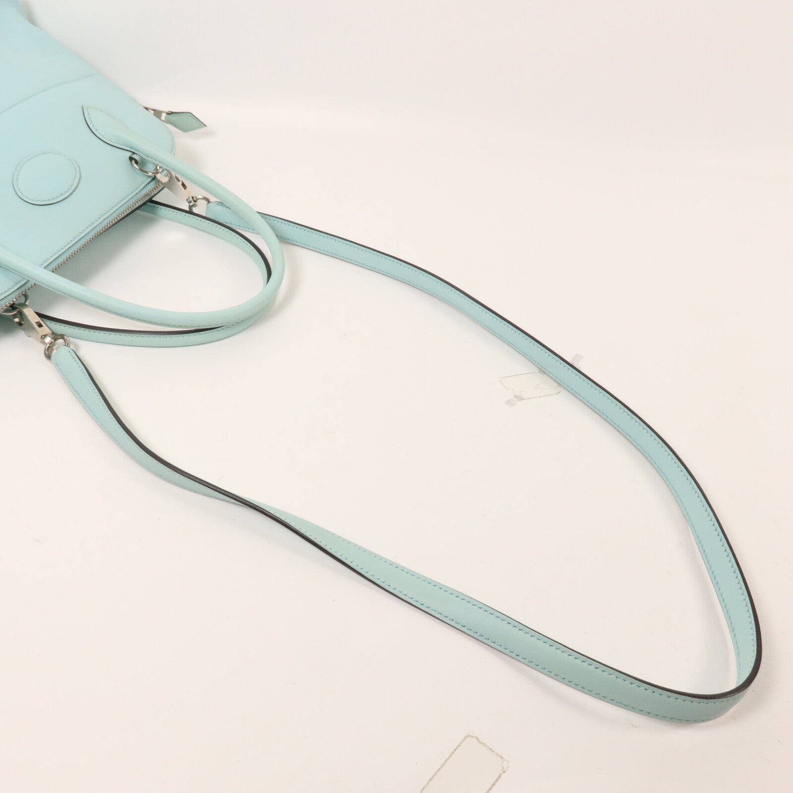 HERMES Swift皮革Bolide 27手挽肩背兩用袋Bleu Zephyr