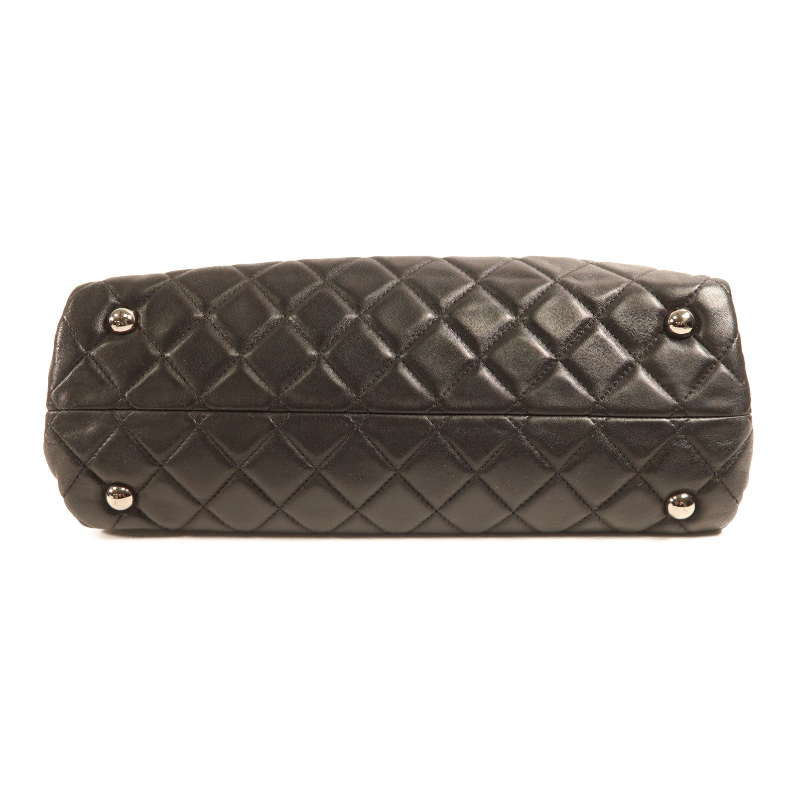 CHANEL 羊皮皮革Shoulder Bag銀扣鏈帶肩背袋黑色