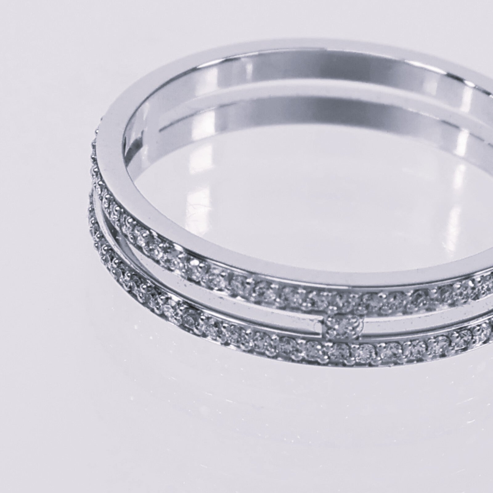 HERMES 18K白金Ariane Wedding Band Small鑽石戒指