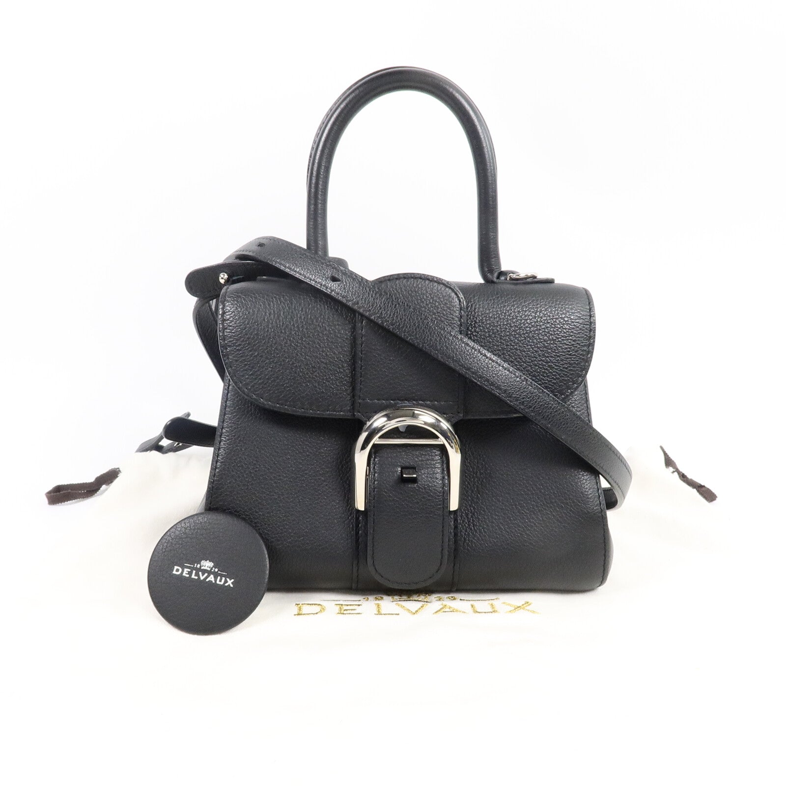Delvaux 牛皮皮革Brillant Mini手挽肩背兩用袋