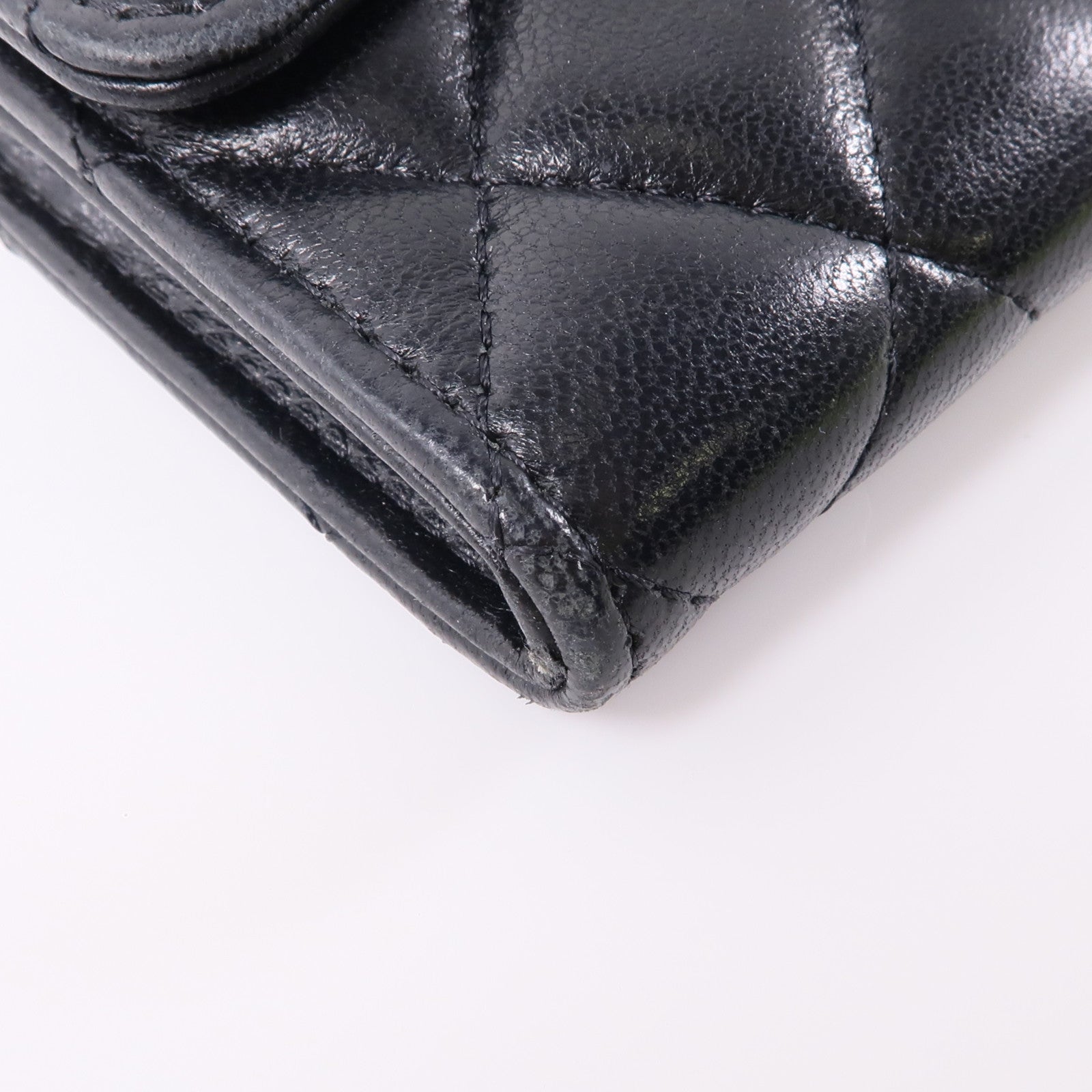 CHANEL 羊皮皮革Card Case金扣卡片套黑色
