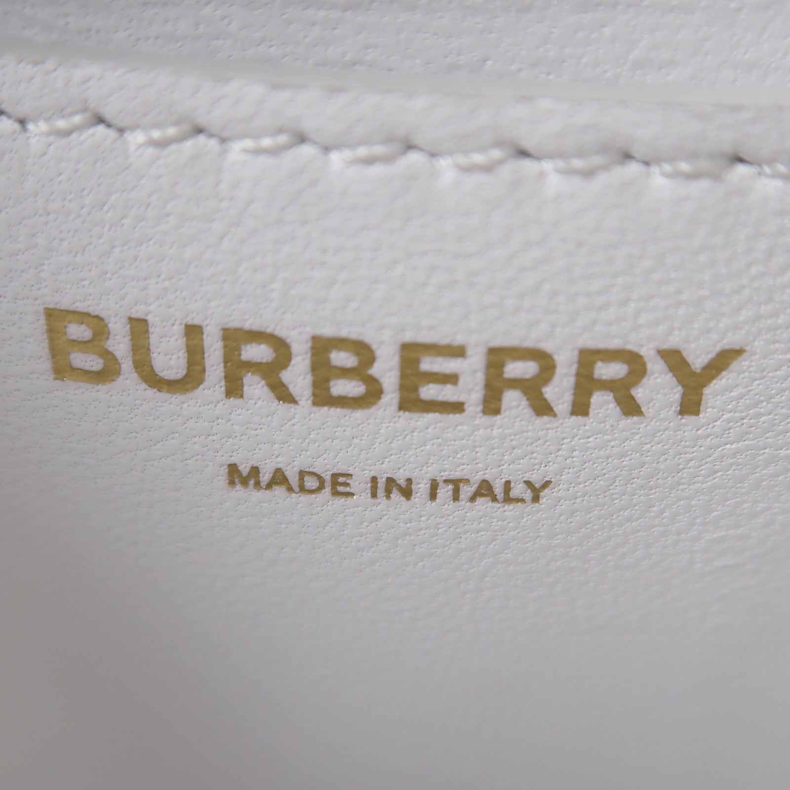 BURBERRY 牛皮皮革Shoulder Bag金扣肩背袋白色