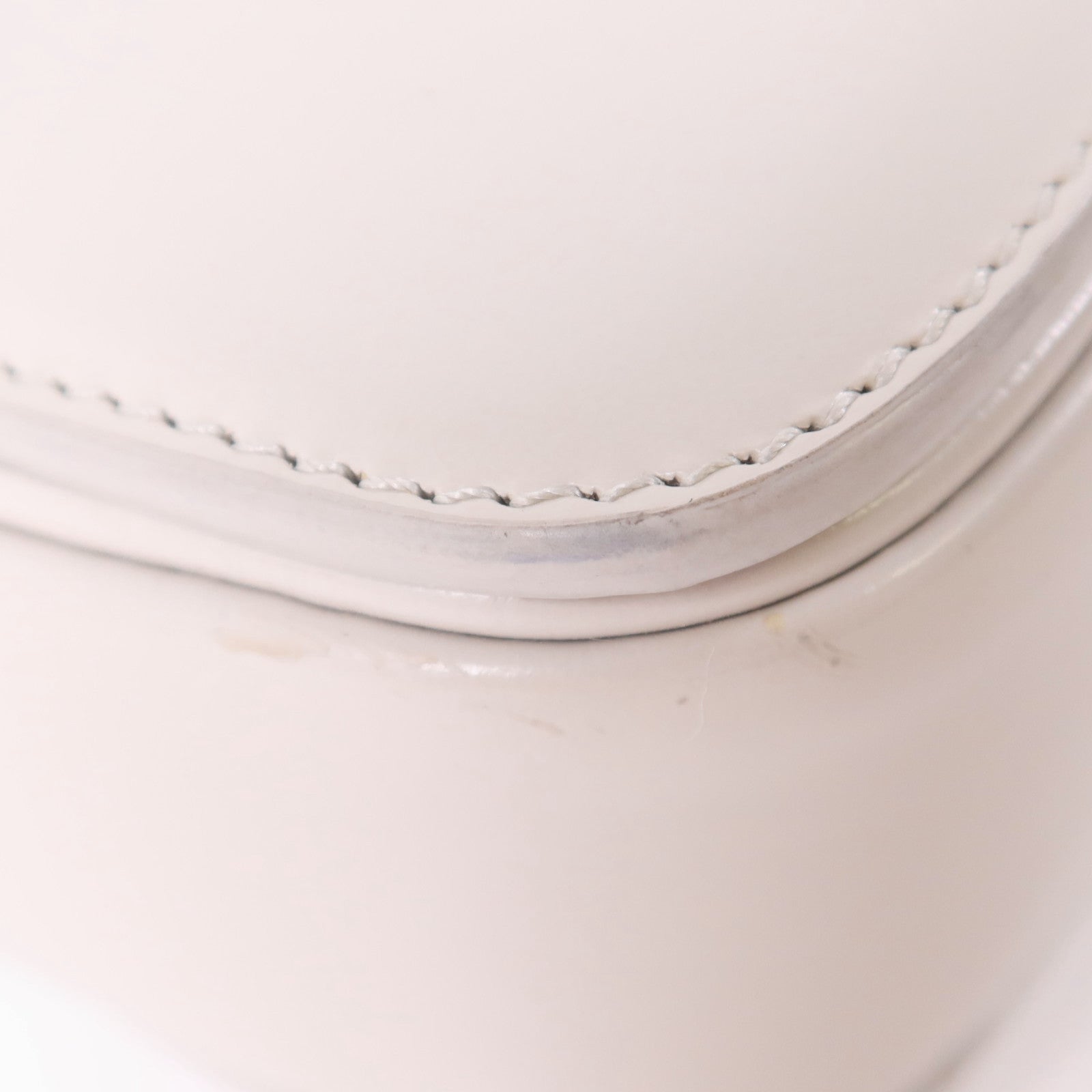 CELINE GHW Teen Triomphe Shoulder Bag Calfskin Leather Light Grey