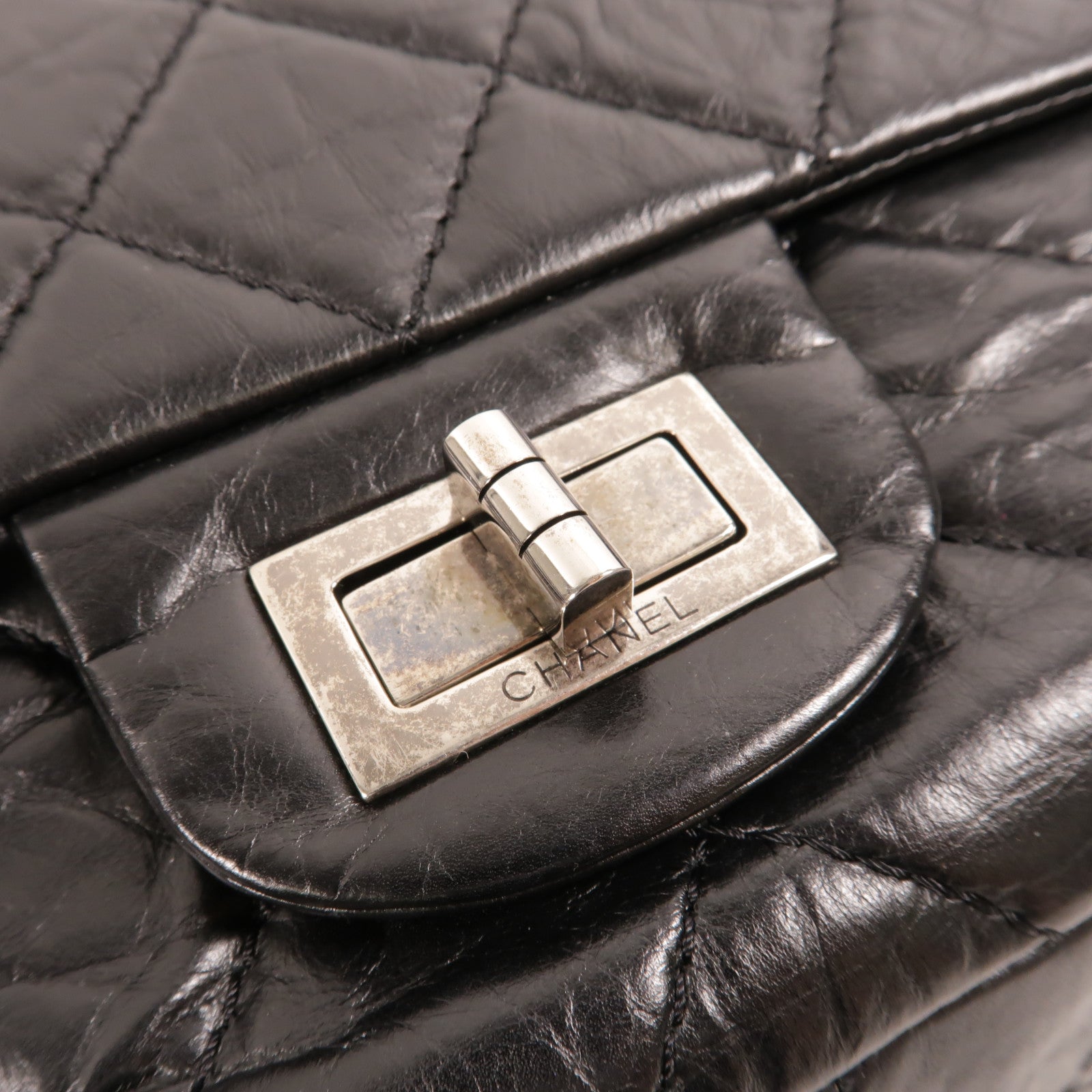 CHANEL 牛皮皮革2.55 Large鏈帶肩背袋