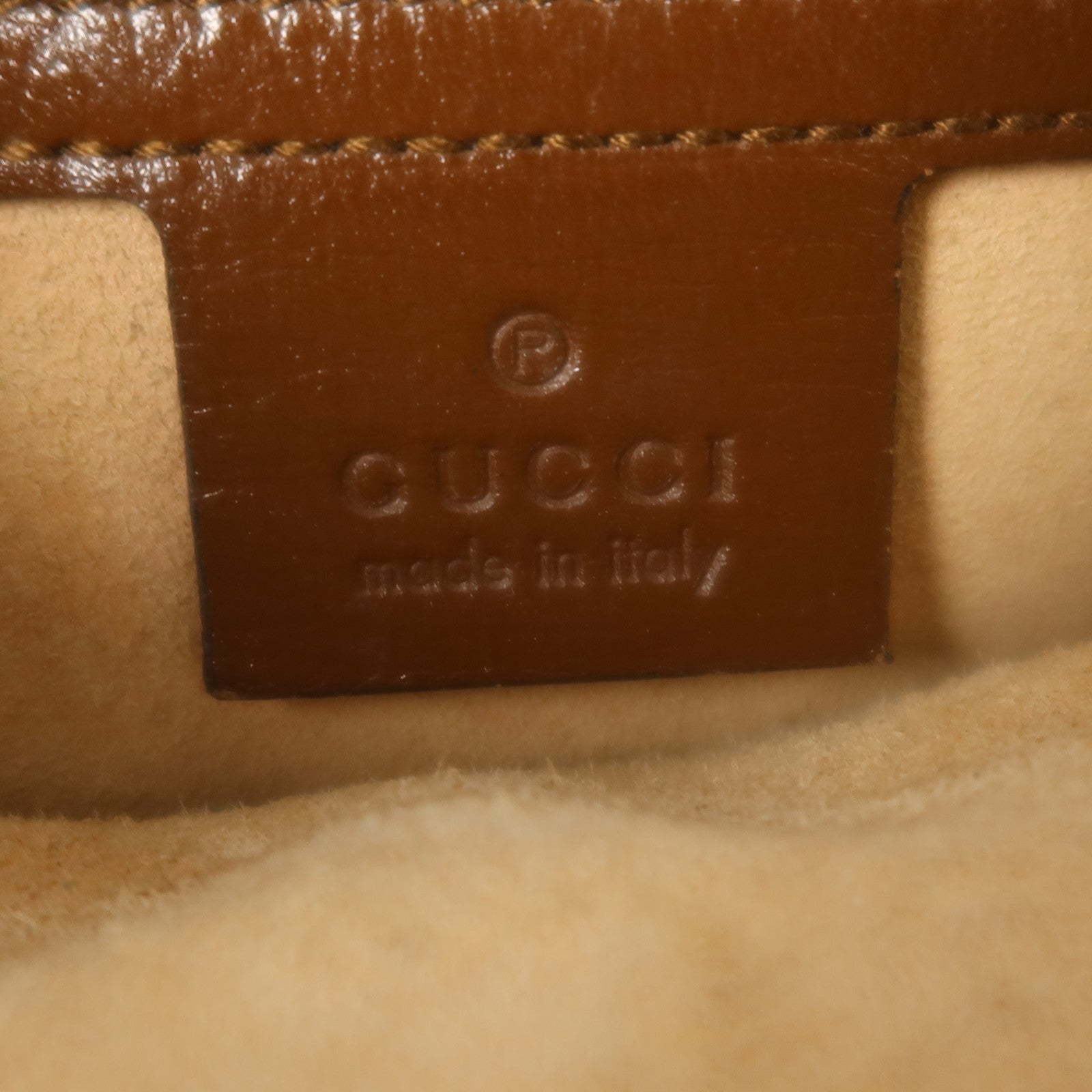 GUCCI 塗層帆布Horsebit 1955金扣肩背袋