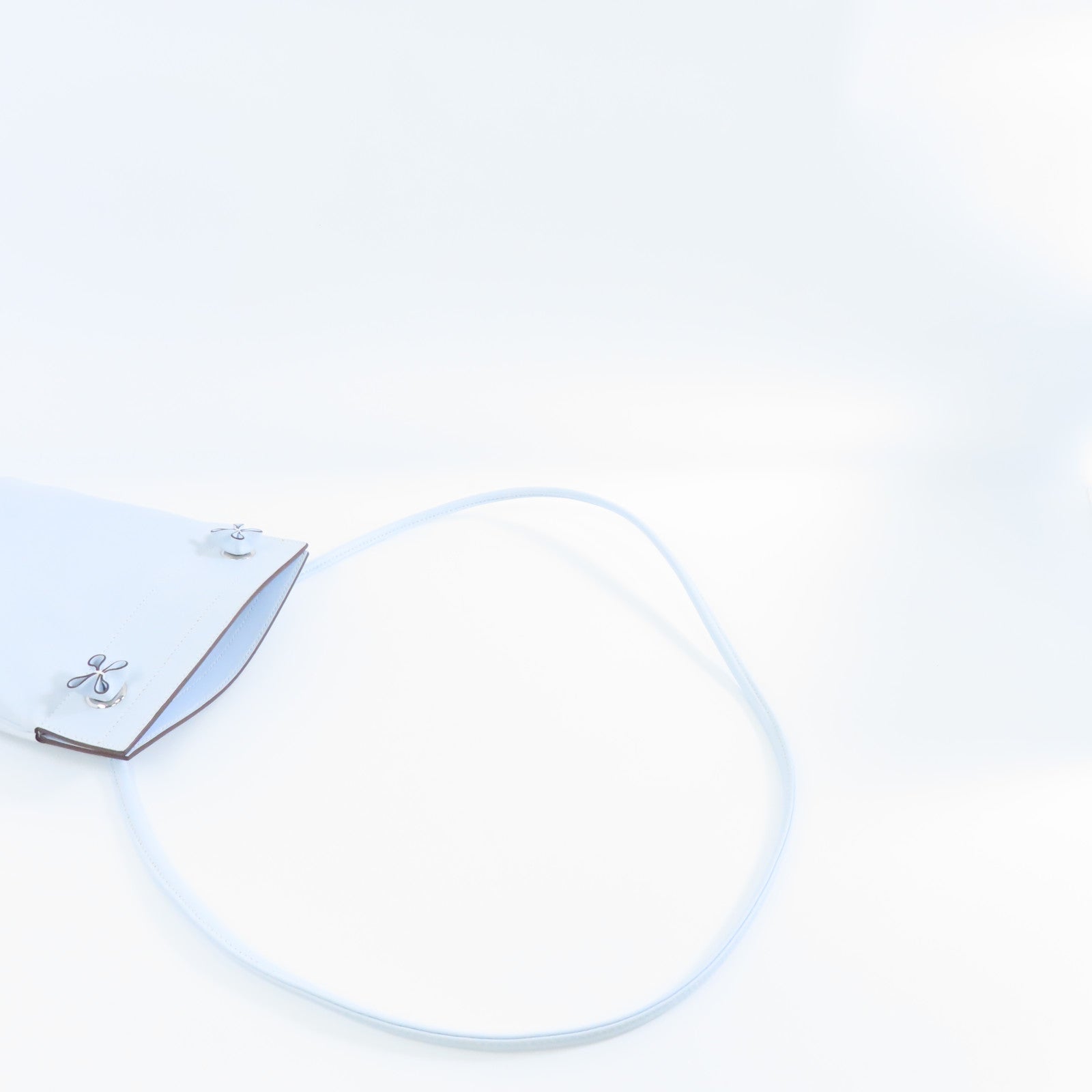 HERMES 【激減優惠】Swift皮革Aline銀扣肩背袋Bleu Brume/霧藍色