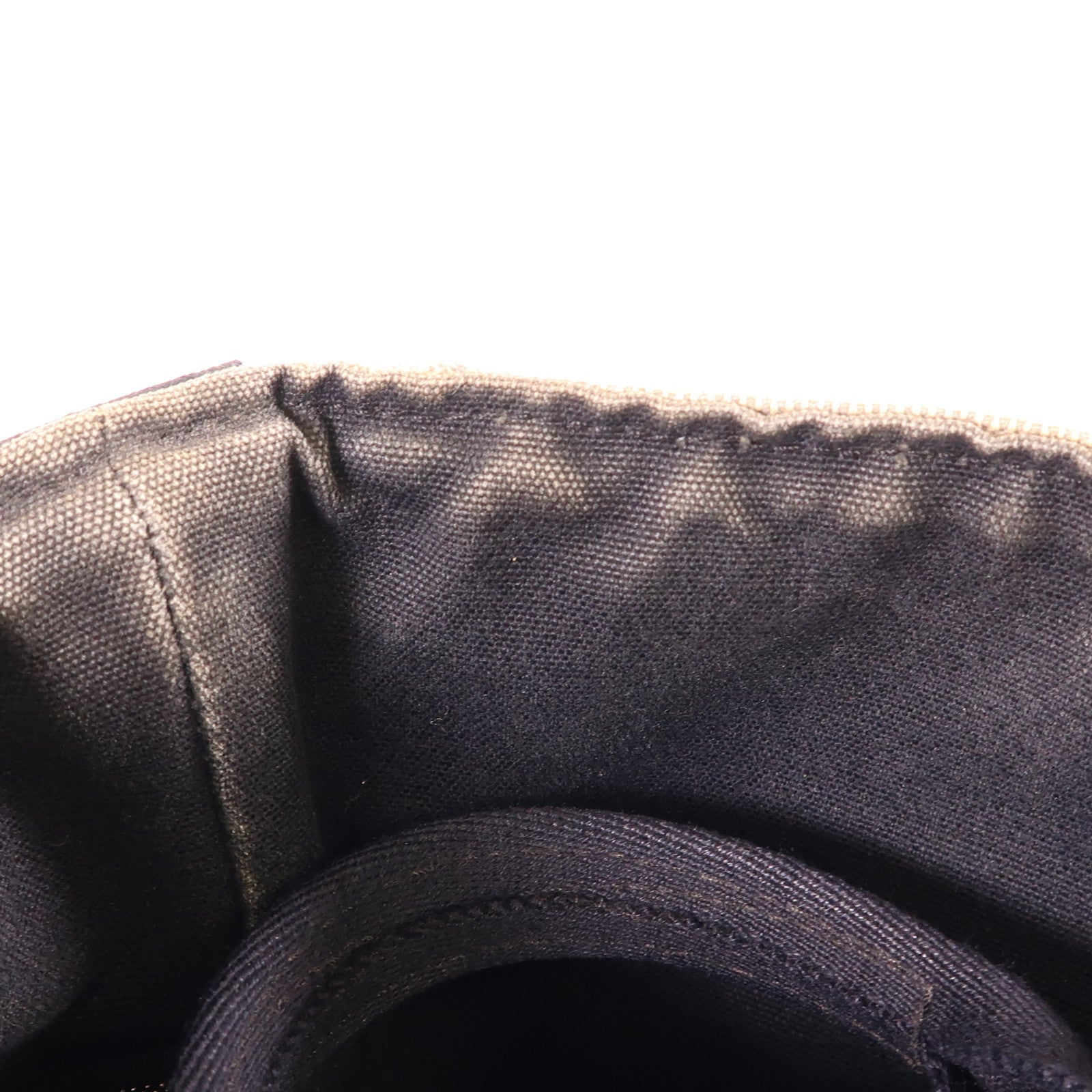 HERMES PHW Saxo MM Handbag Canvas Grey/Black