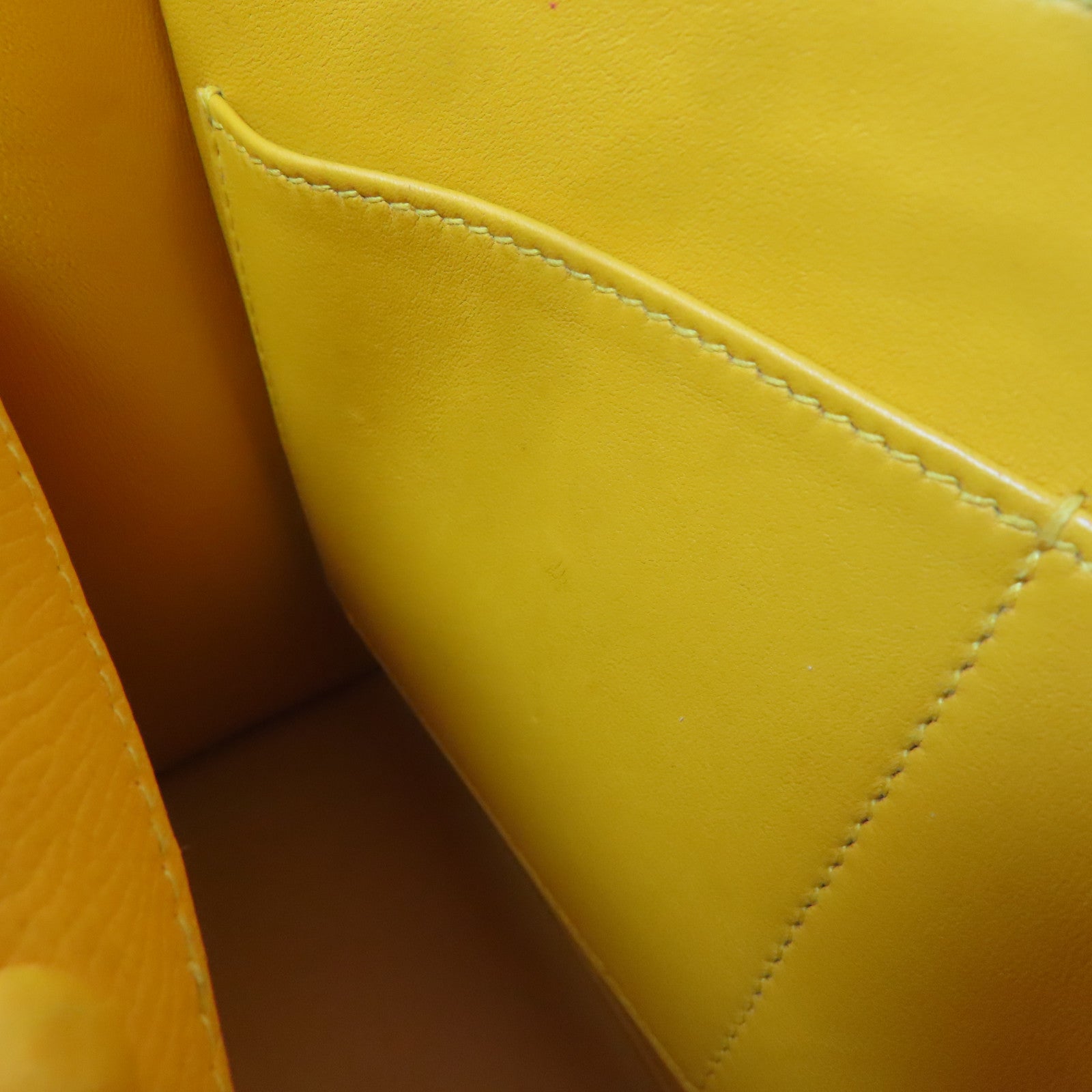 HERMES Epsom皮革Verrou 23銀扣肩背袋Jaune D'or/橙色