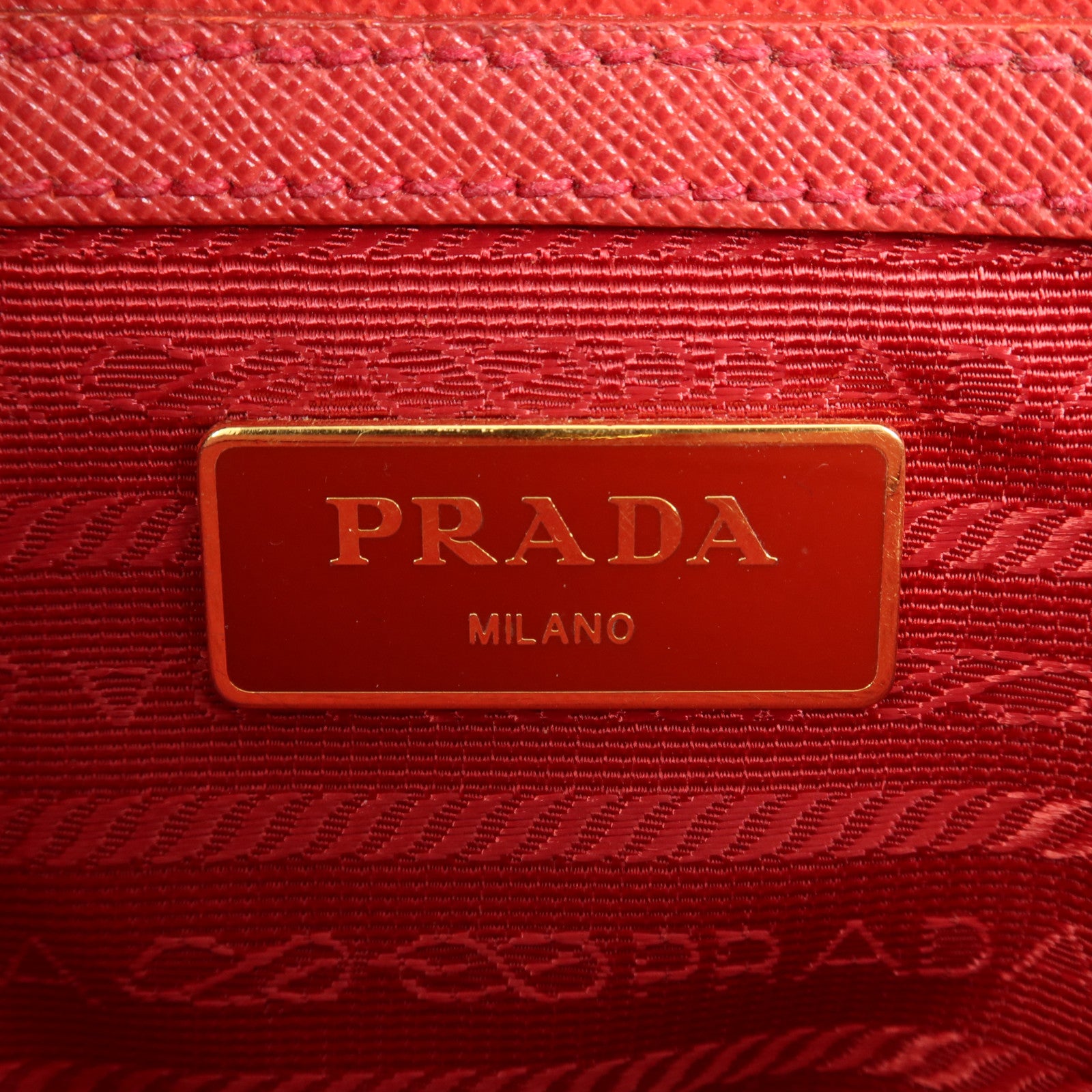 PRADA 牛皮皮革Galleria金扣手挽肩背兩用袋