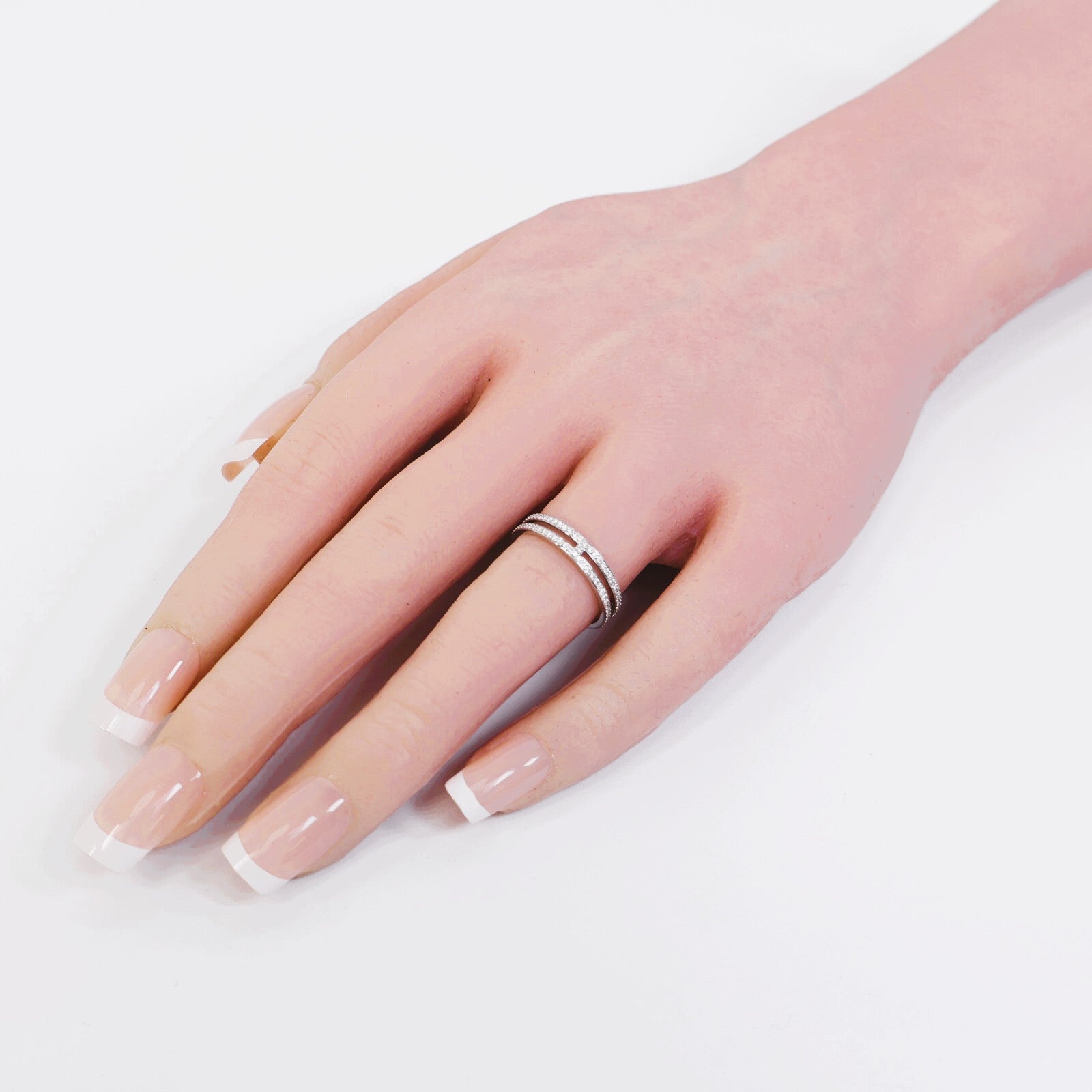 HERMES 18K白金Ariane Wedding Band Small鑽石戒指