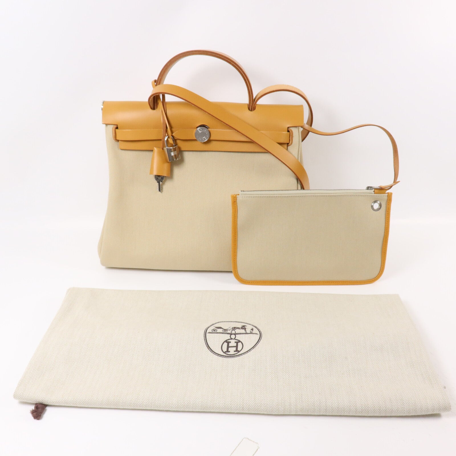 HERMES 帆布Herbag PM手挽肩背兩用袋Trench