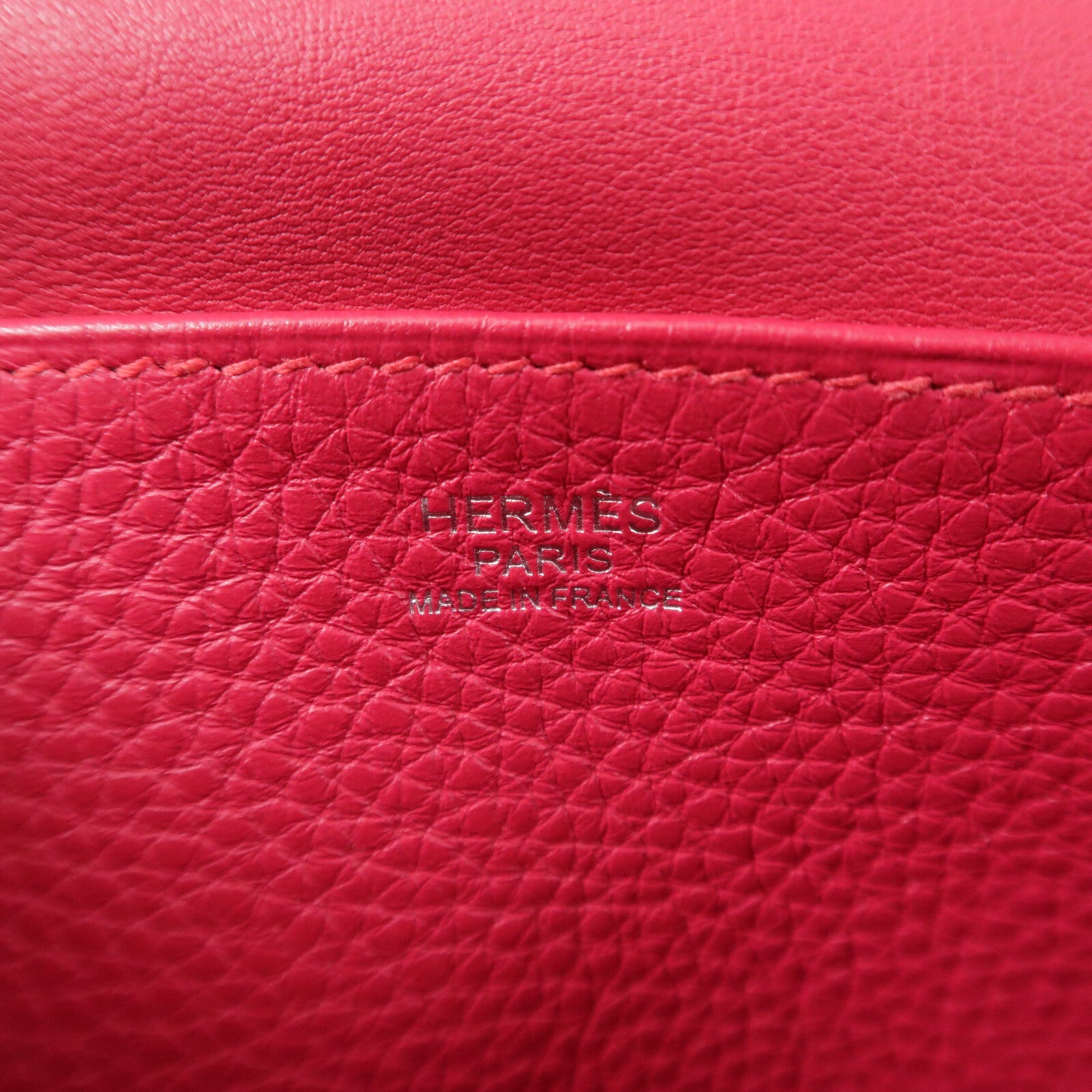 HERMES Clemence皮革Halzan 25手挽肩背兩用袋Rose Extren