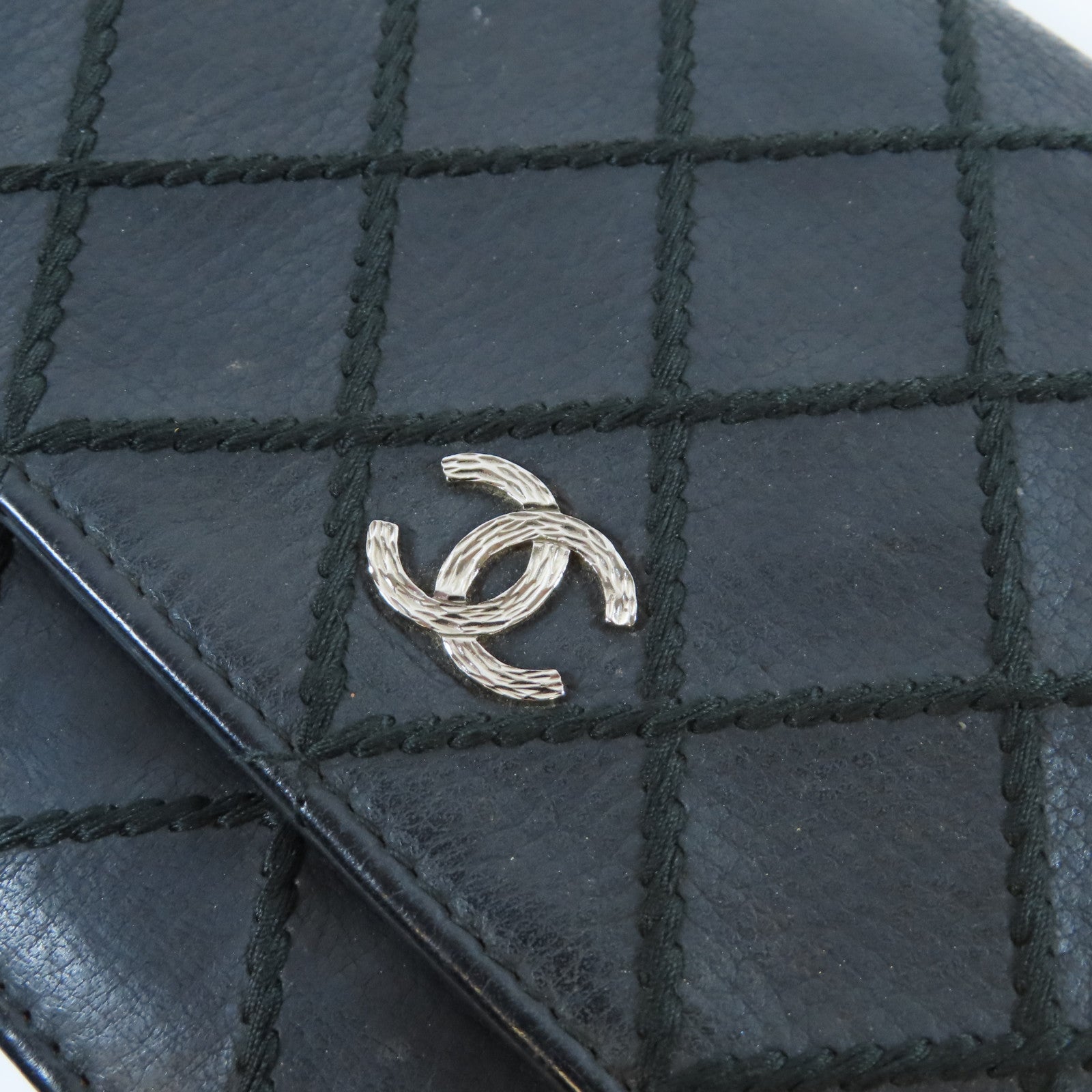 CHANEL 【激減優惠】菱格羊皮皮革WOC Chain Shoulder Bag銀扣鏈帶肩背袋黑色