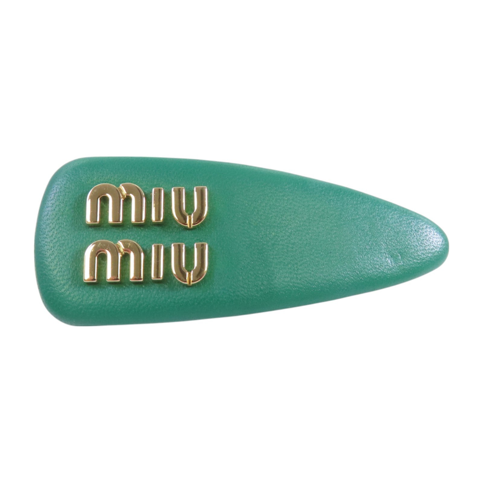 Miu Miu 牛皮皮革Hair Clip金扣髮夾