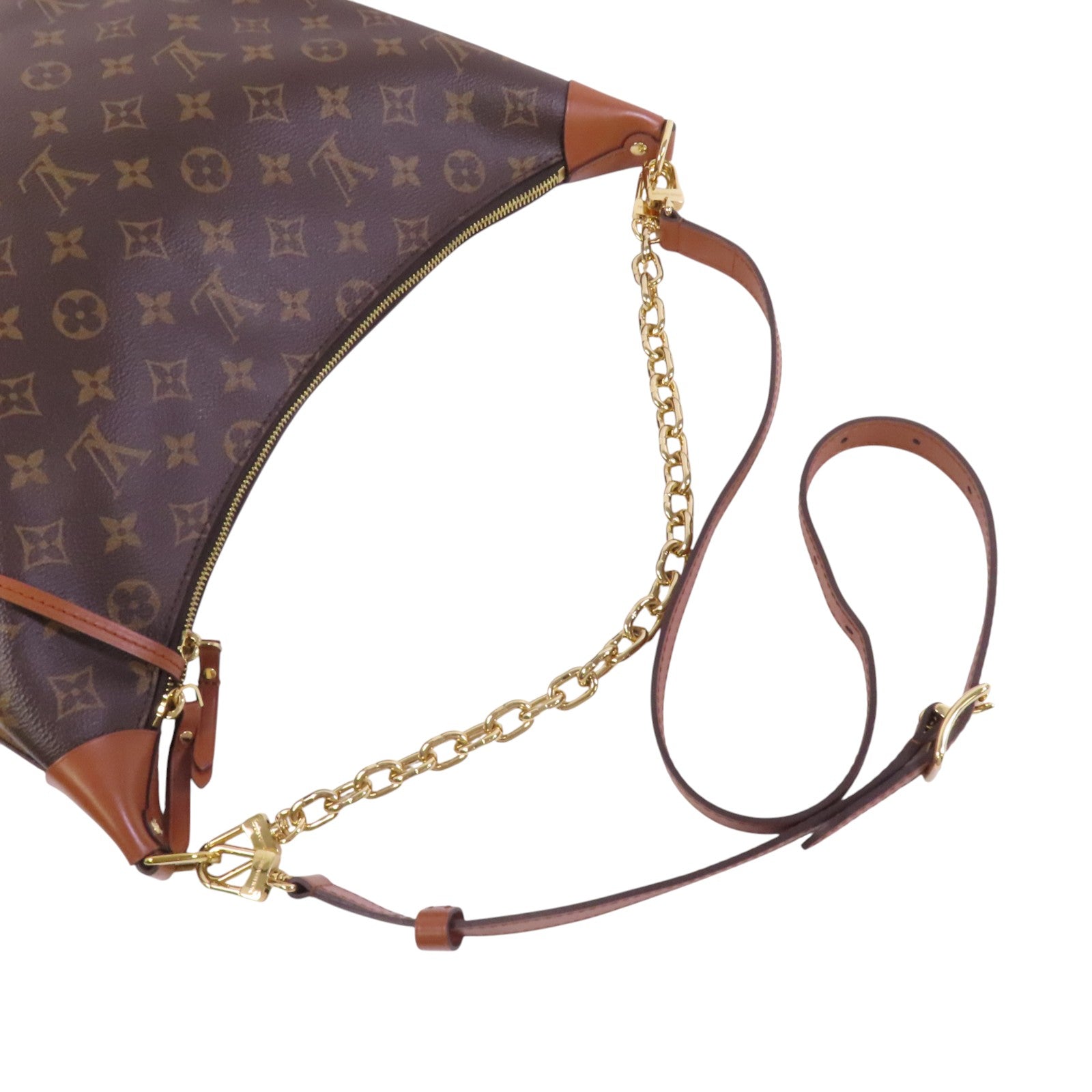 LOUIS VUITTON Monogram Reverse Loop Hobo金扣手挽肩背兩用袋