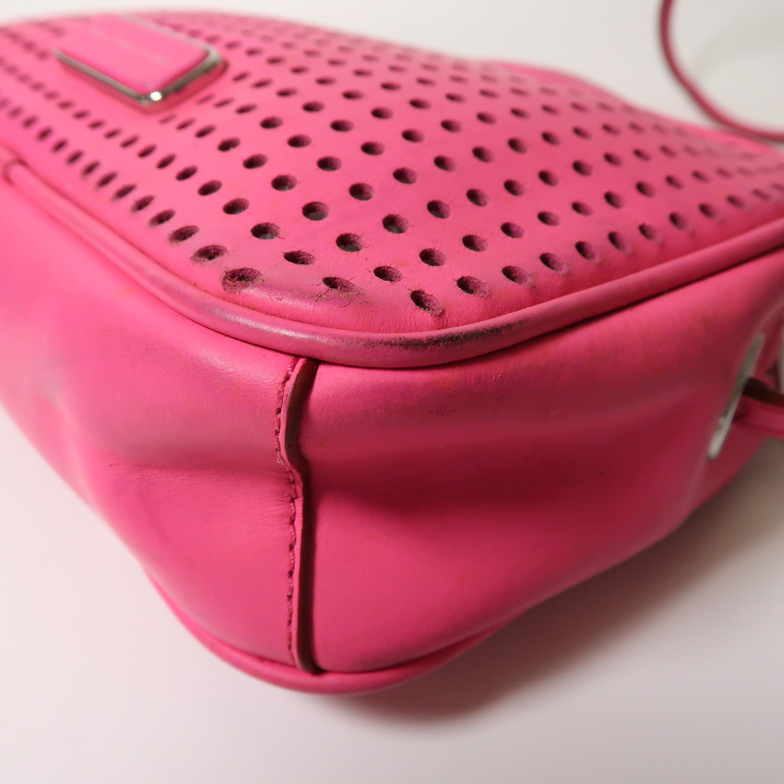 MARC JACOBS 牛皮皮革Shoulder Bag銀扣肩背袋粉紅色