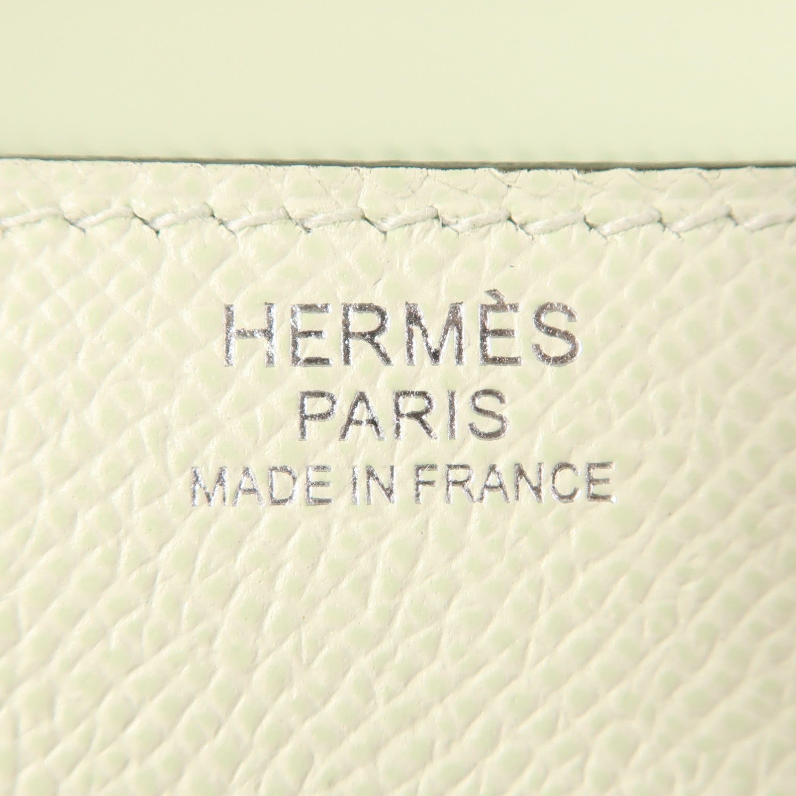 HERMES Epsom皮革Constance 24銀扣肩背袋Vert Fizz淺綠色