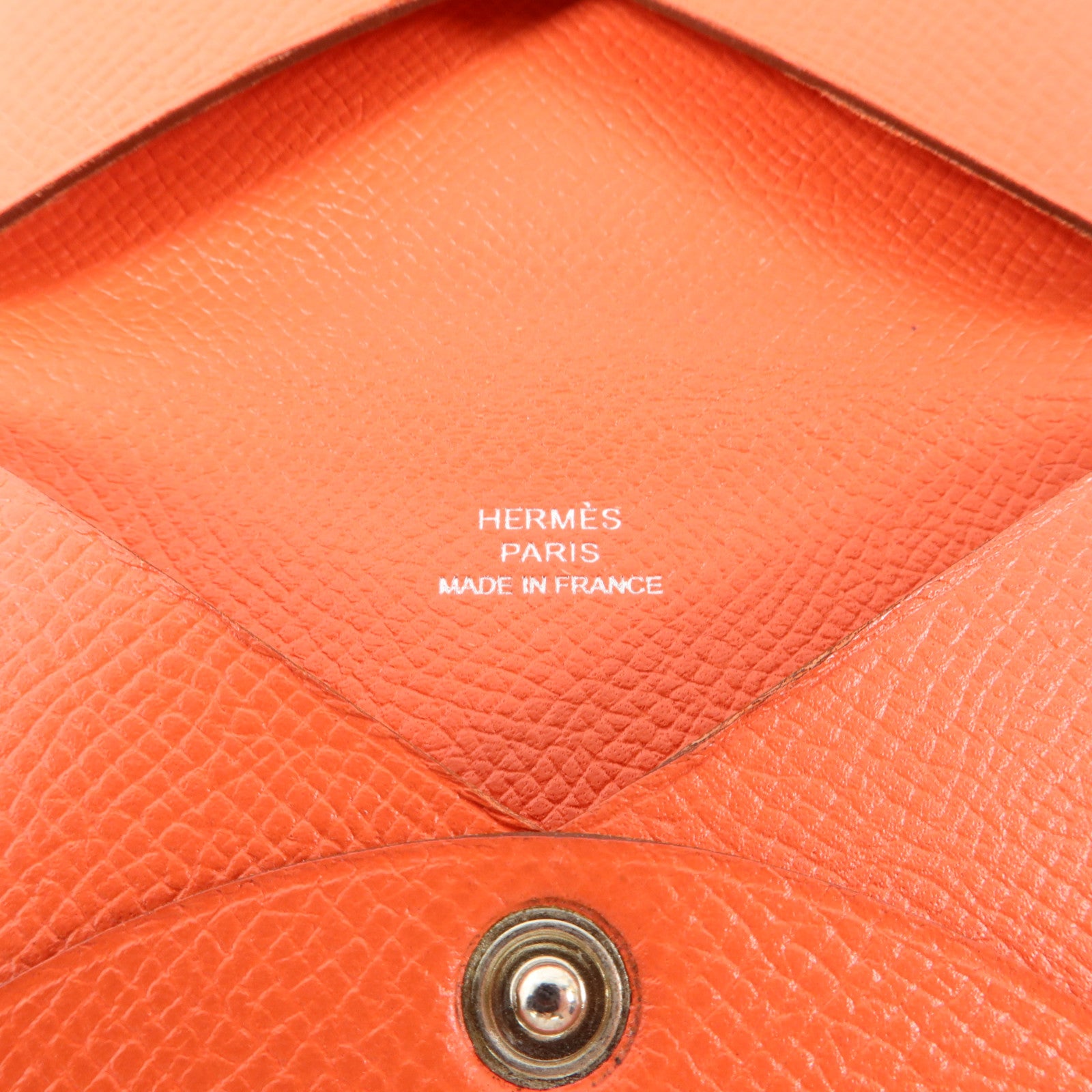 HERMES Epsom皮革Calvi Card Case銀扣卡片套Rose Jaipur
