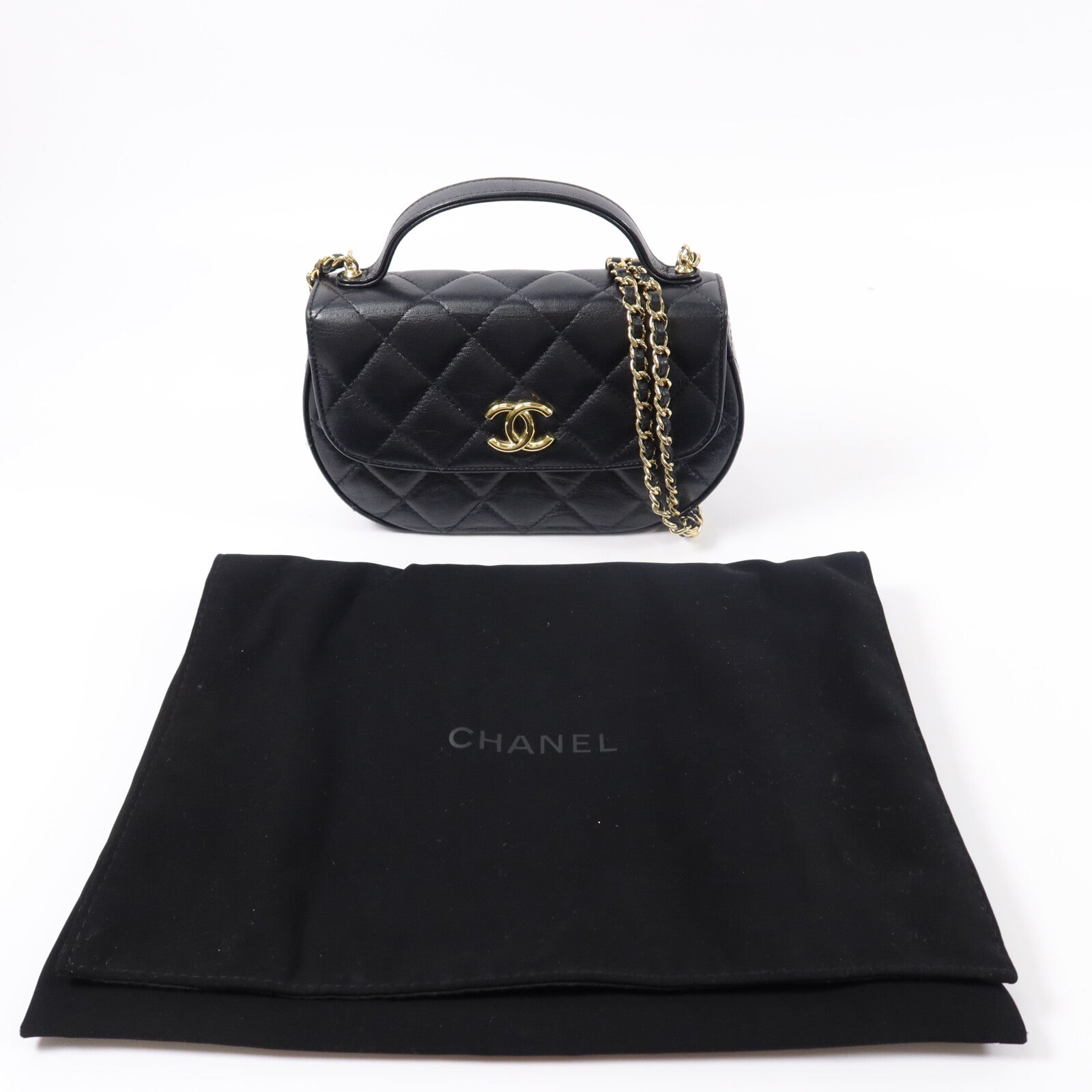 CHANEL 牛皮皮革Chain Shoulder鏈帶肩背袋