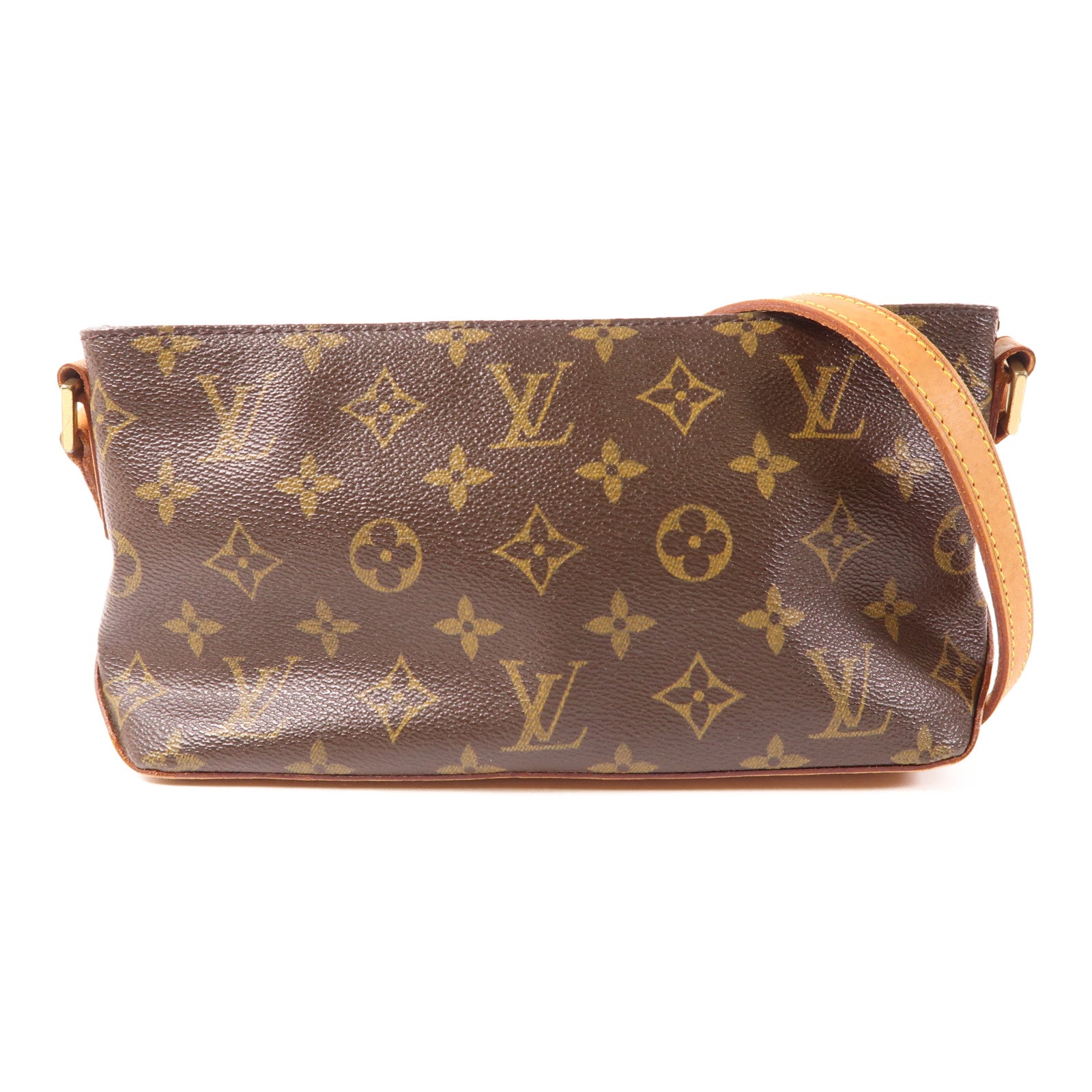 LOUIS VUITTON Monogram Trotteur金扣肩背袋棕色