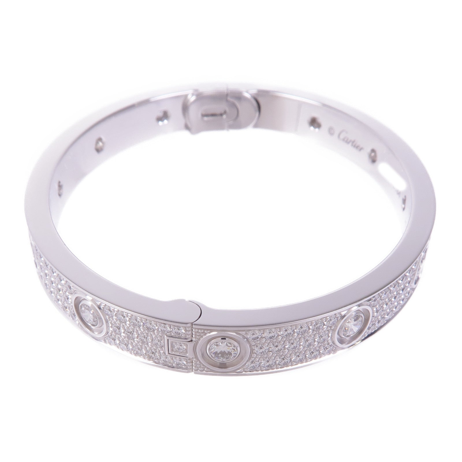 CARTIER 18K白金Love Bangle Full Diamond Bracelet鑽石手鐲Cartier#16
