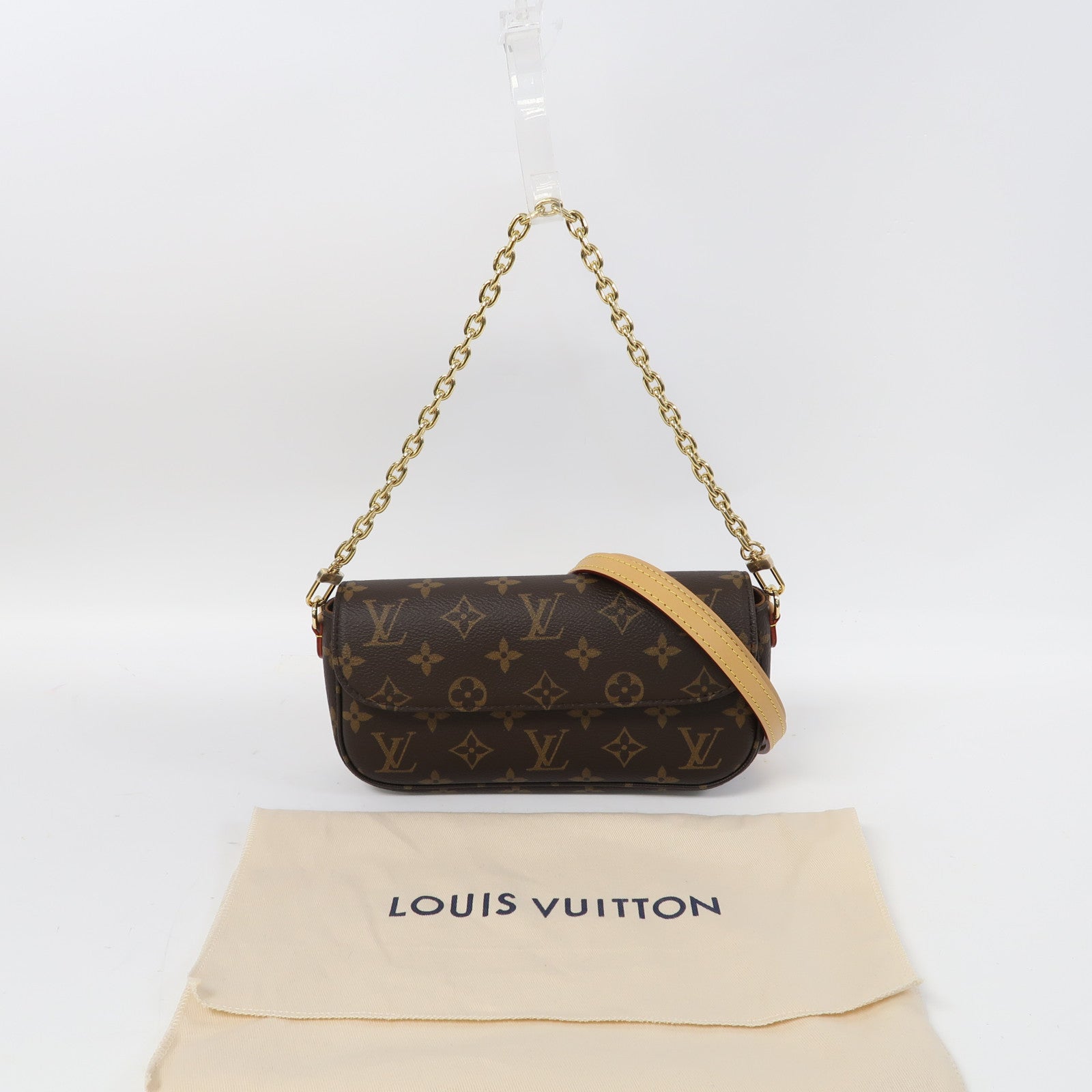 LOUIS VUITTON Monogram Wallet on Chain Ivy金扣肩背袋啡色