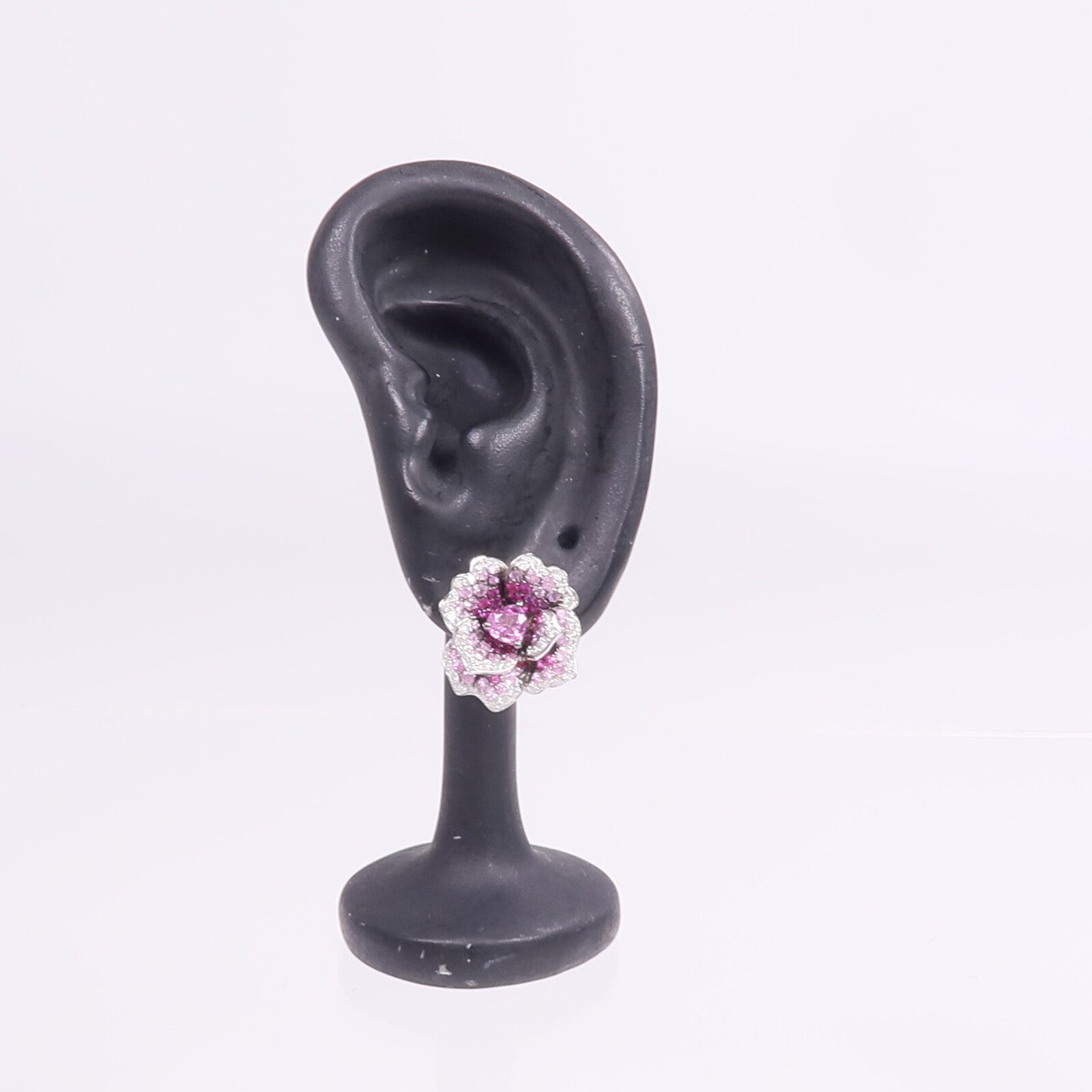 JEWELRY 18K白金Sapphire Diamond Earrings粉紅色藍寶石/鑽石耳環