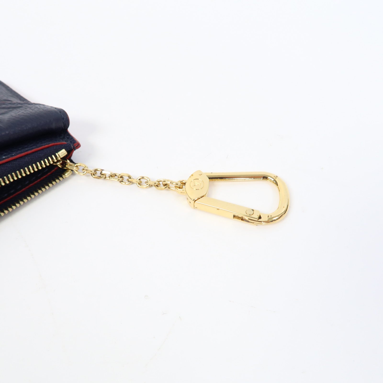 LOUIS VUITTON Monogram Empreinte Recto Verso金扣卡片套深藍色